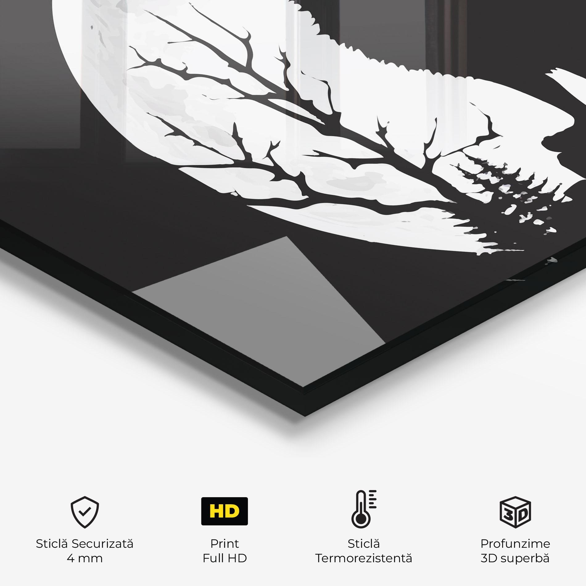 Panou Sticla Bucatarie Full Moon Wolf mockup 2