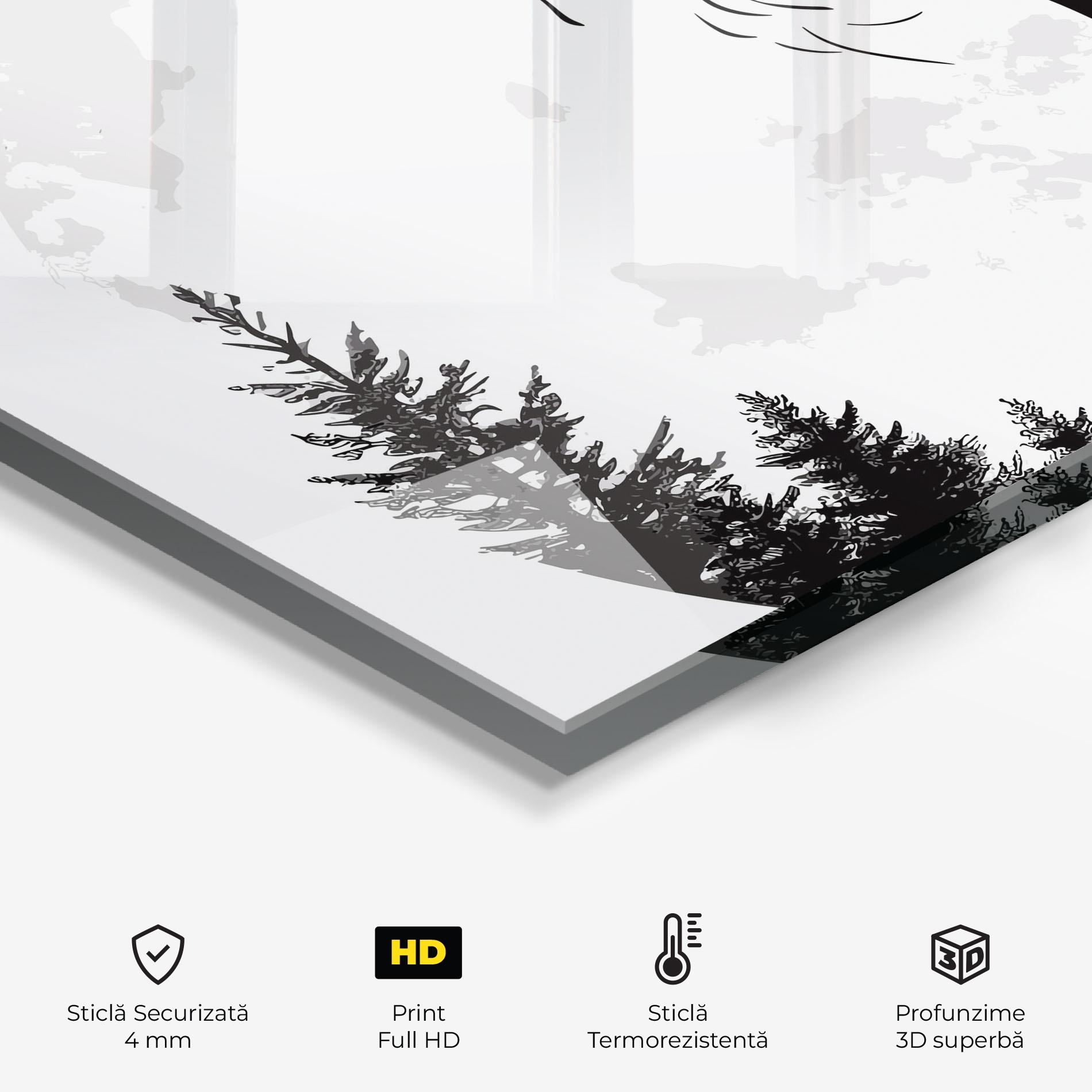 Panou Sticla Bucatarie Grey Moon Wolf mockup 2