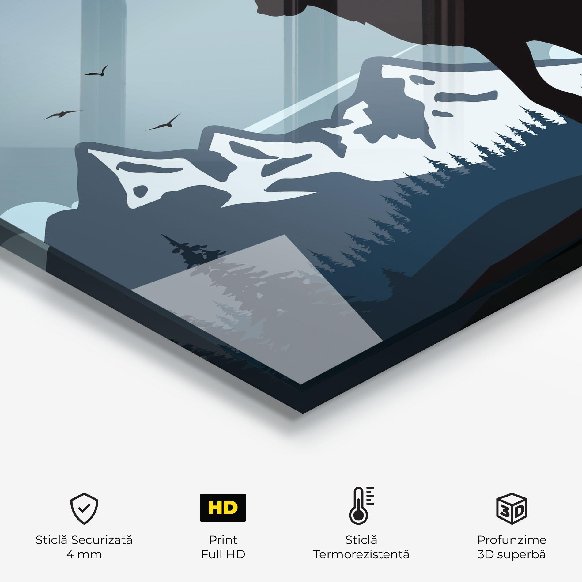 Panou Sticla Bucatarie Hill Wolf mockup 2