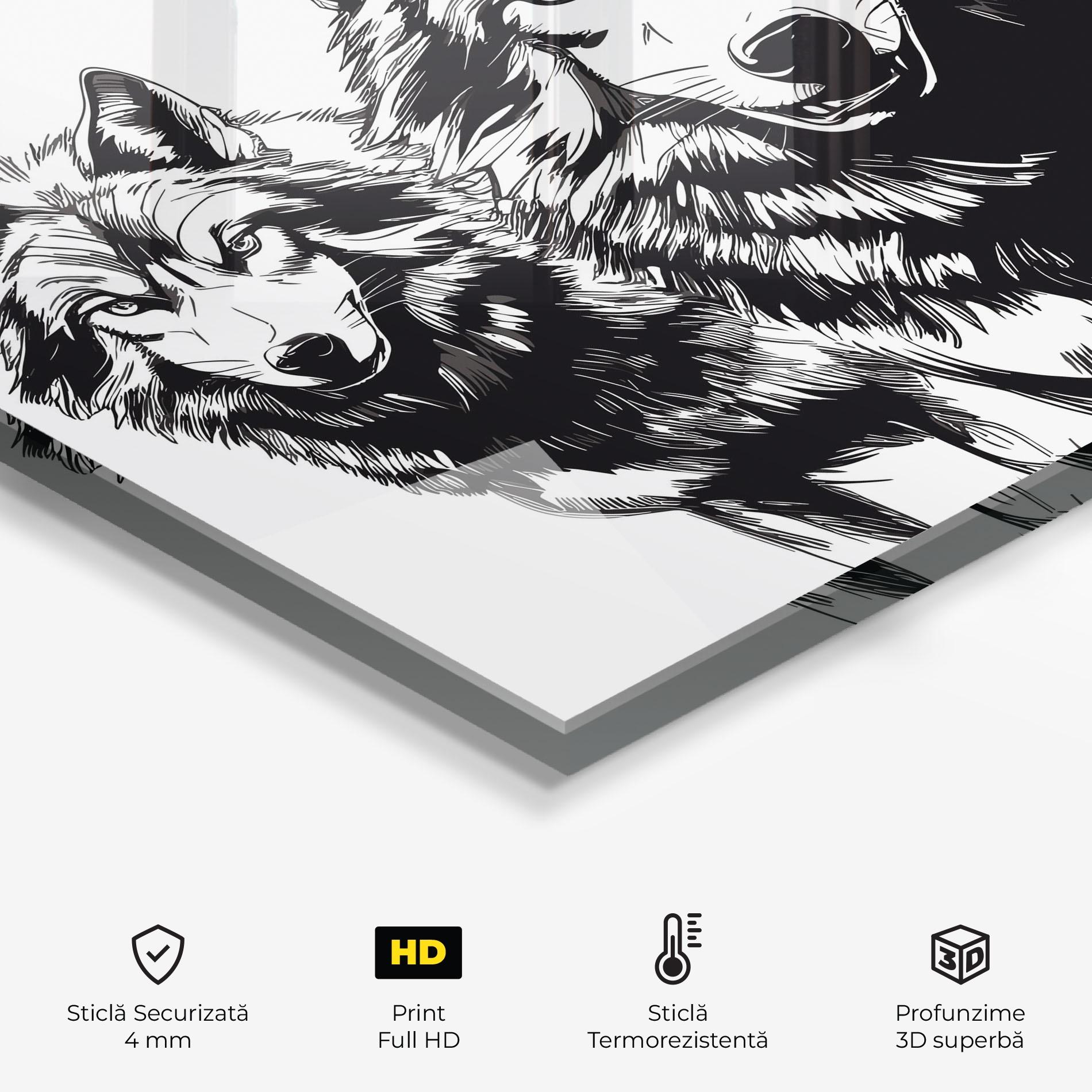 Panou Sticla Bucatarie Wolves mockup 2
