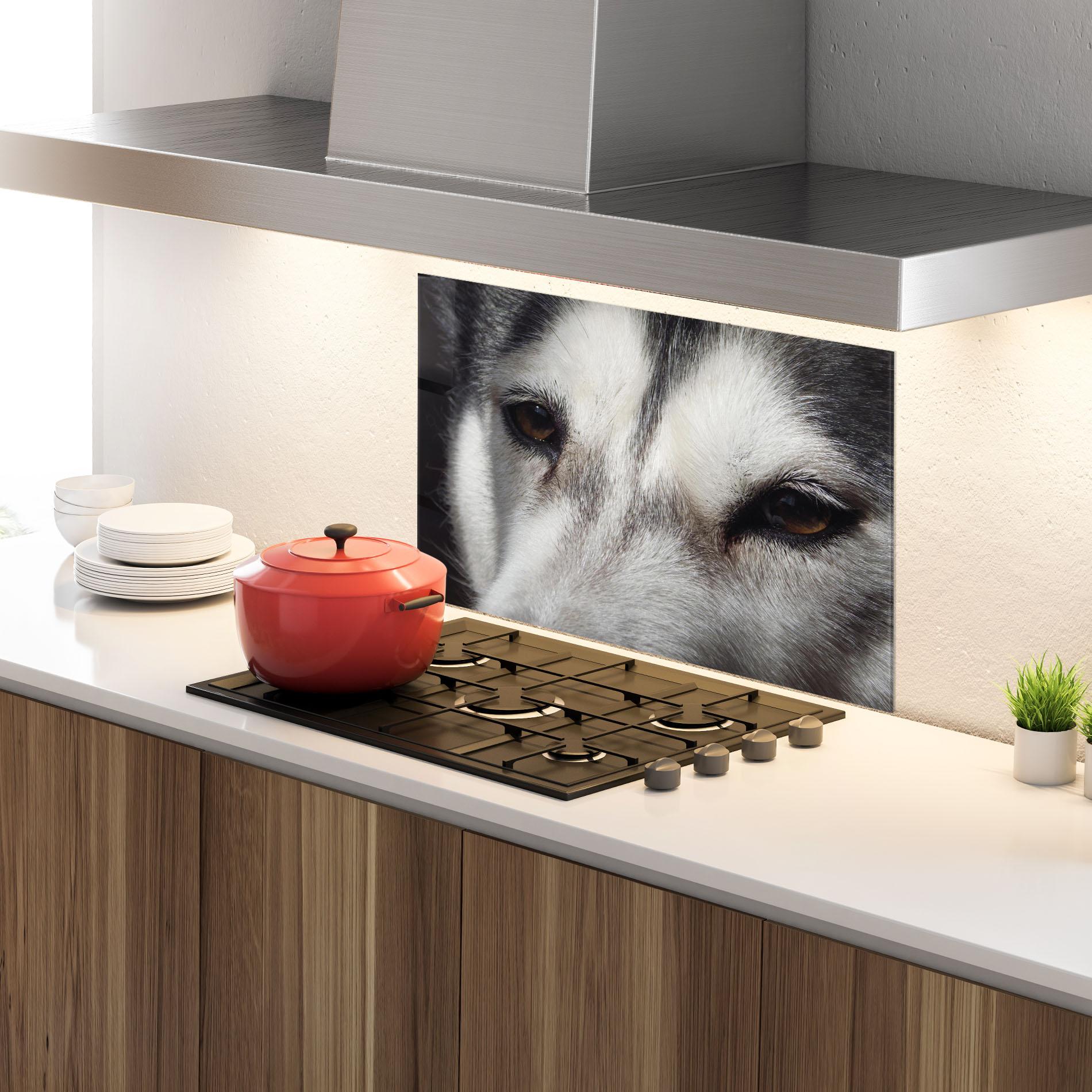 Panou Sticla Bucatarie Close Up Wolf mockup 4