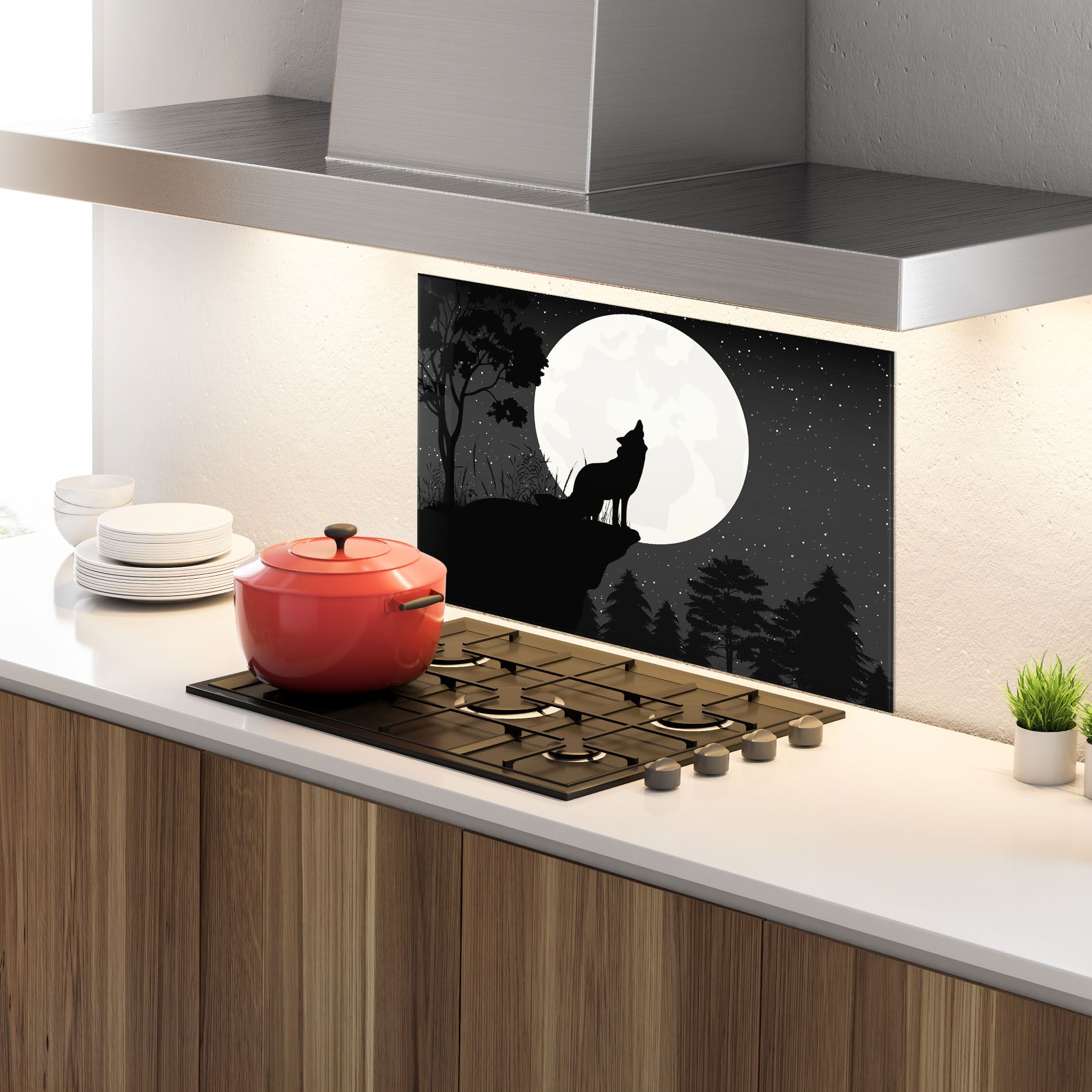 Moon Wolf Silhouette mockup 4