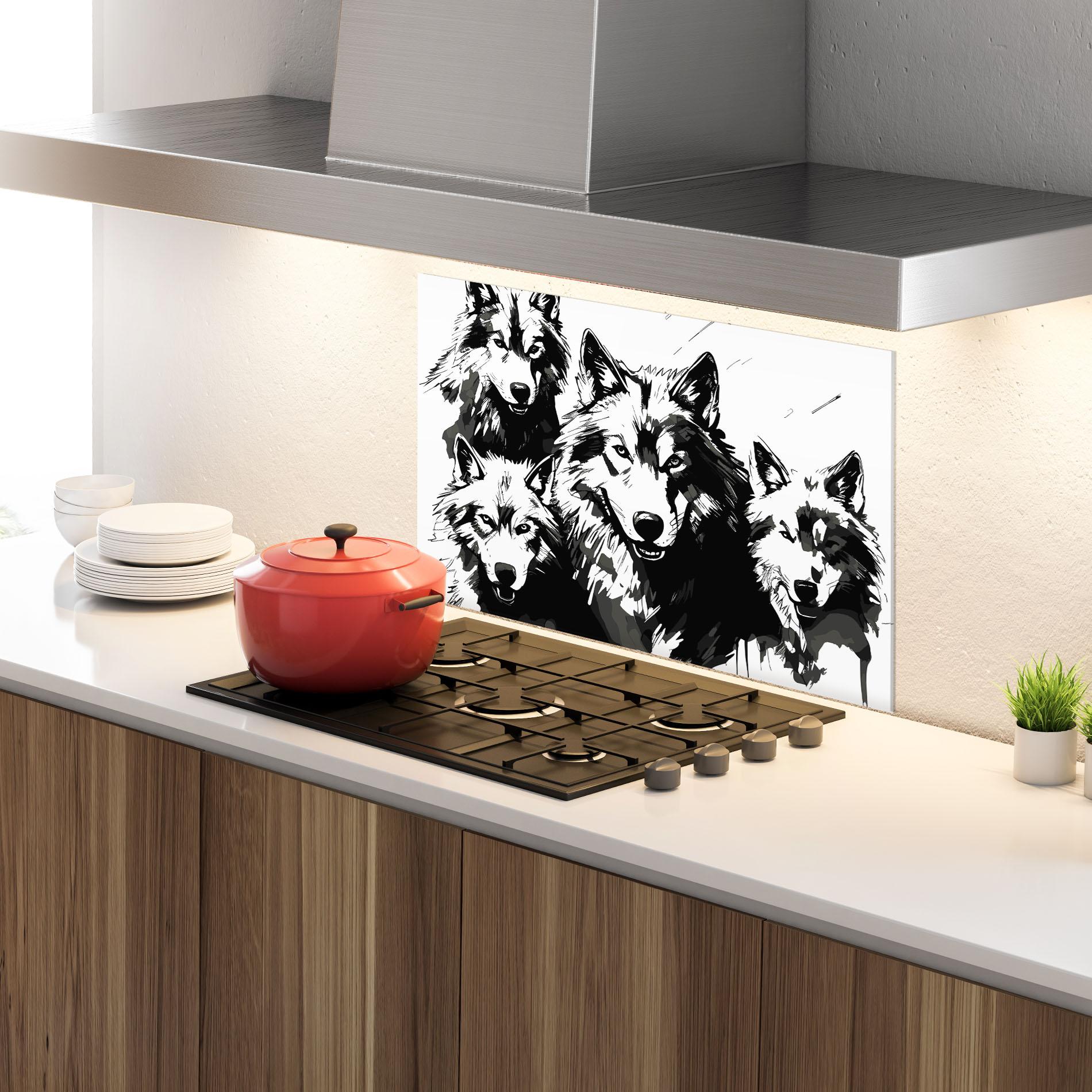 Panou Sticla Bucatarie Wolf Family mockup 4