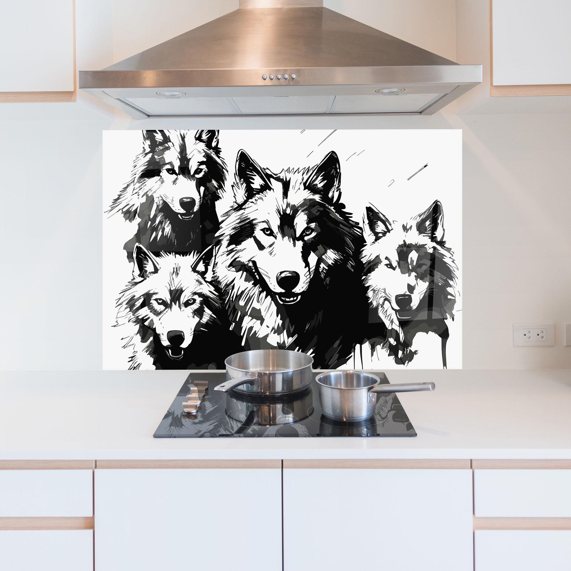 Panou Sticla Bucatarie Wolf Family mockup 5