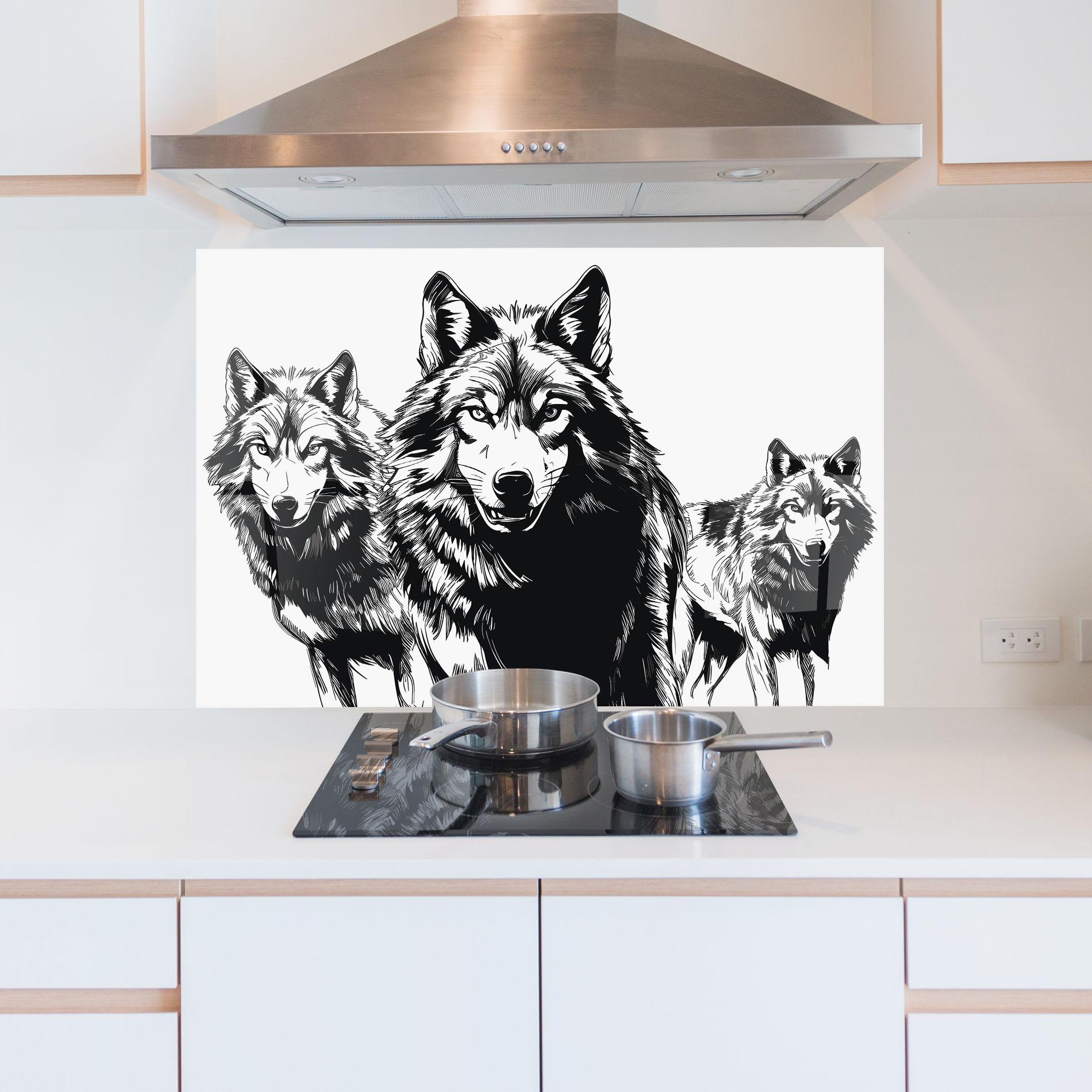 Panou Sticla Bucatarie Wolves mockup 5
