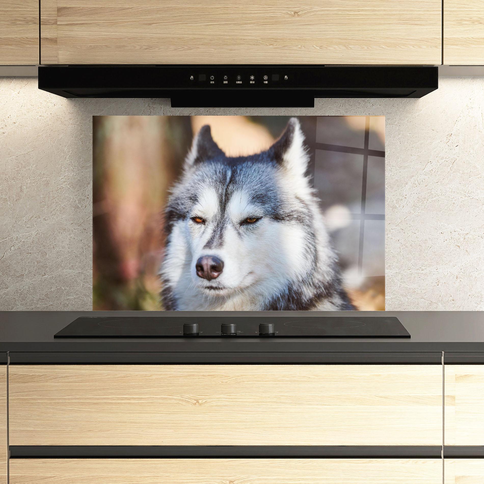 Panou Sticla Bucatarie Annoyed Wolf mockup 3