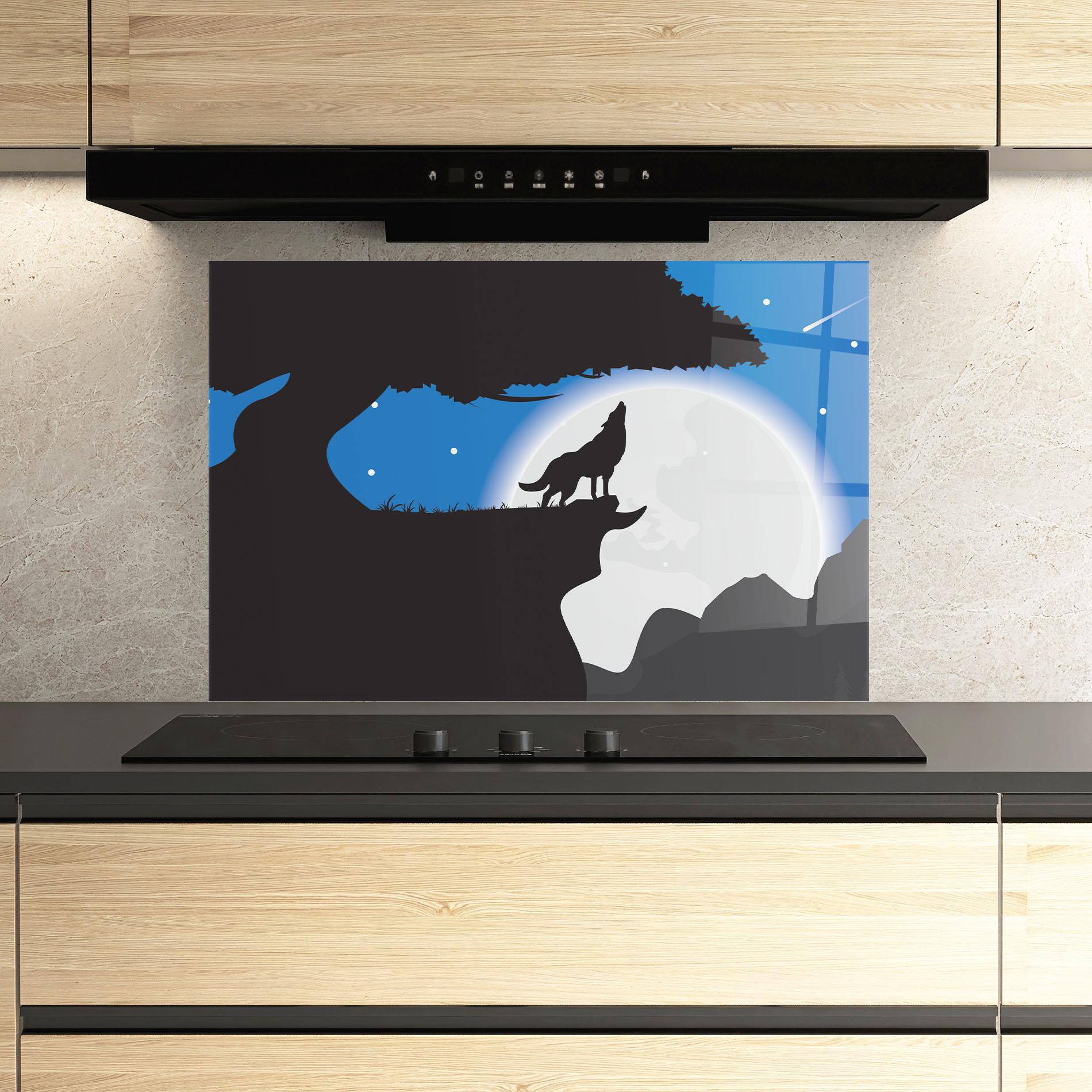 Panou Sticla Bucatarie Blue Light Wolf mockup 3