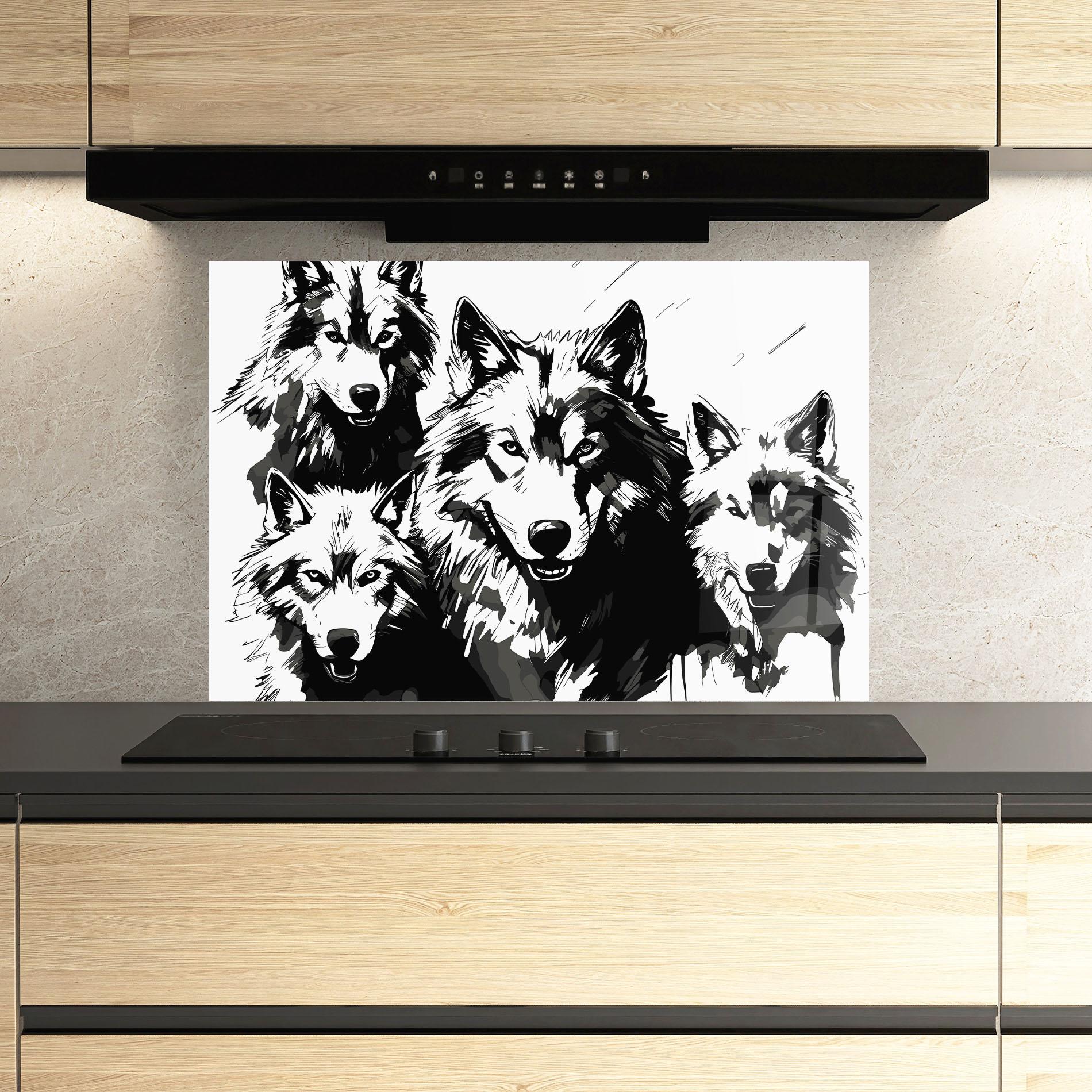Panou Sticla Bucatarie Wolf Family mockup 3