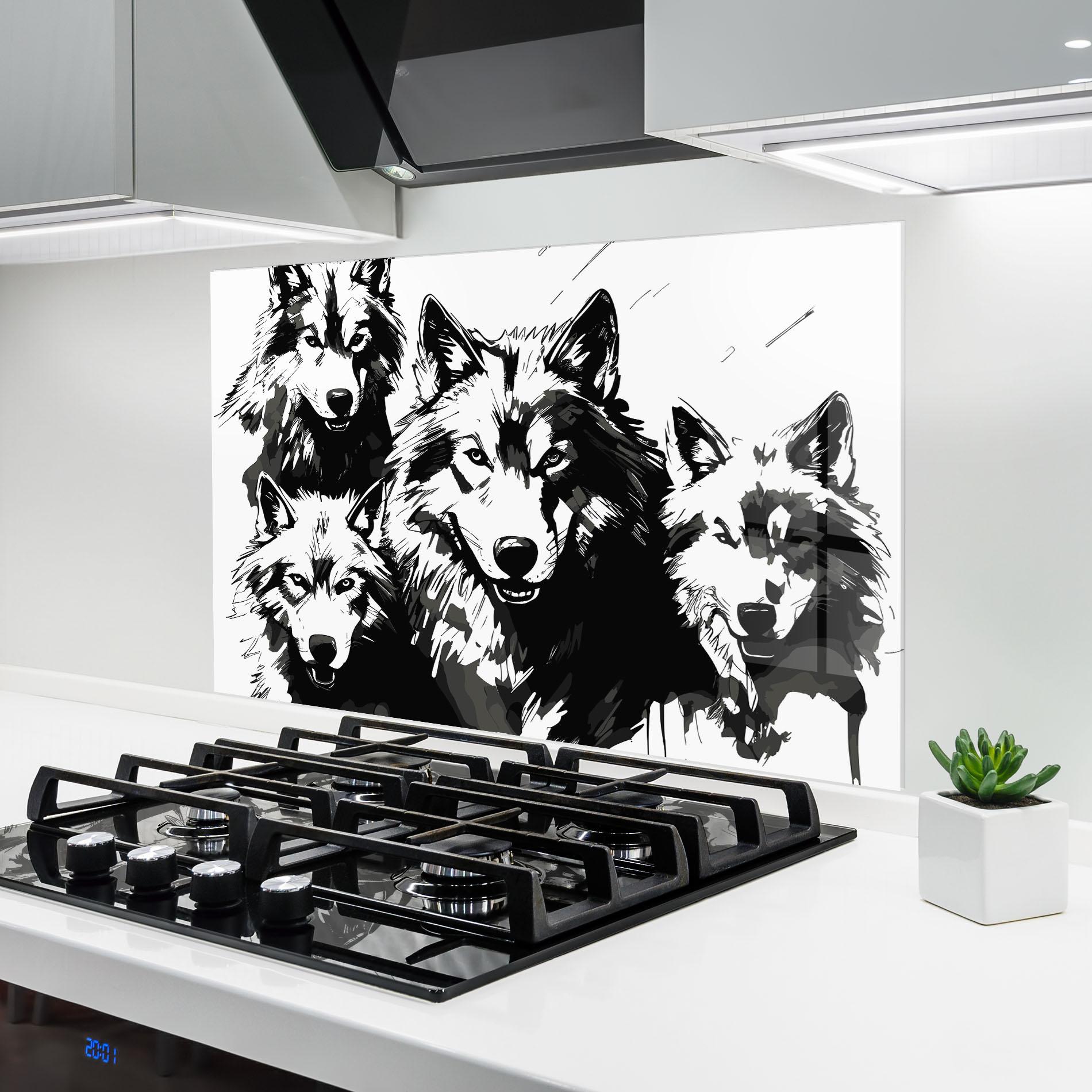 Panou Sticla Bucatarie Wolf Family mockup 6