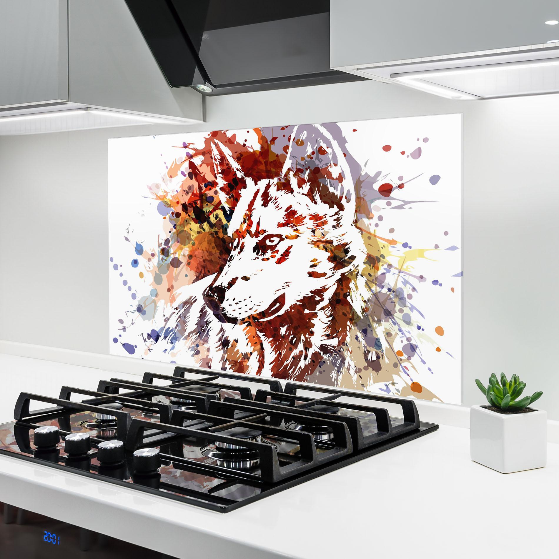 Panou Sticla Bucatarie Wolf Splash mockup 6