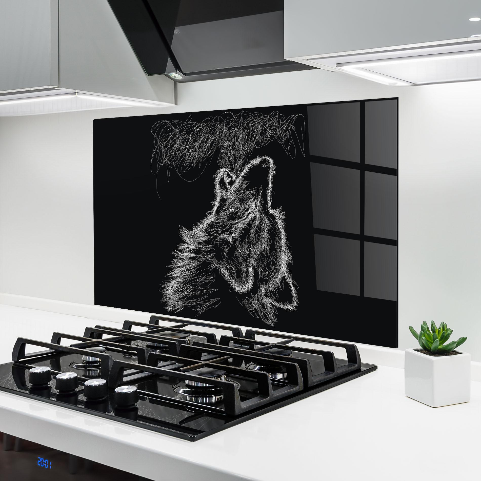 Panou Sticla Bucatarie Wolf White Line mockup 6