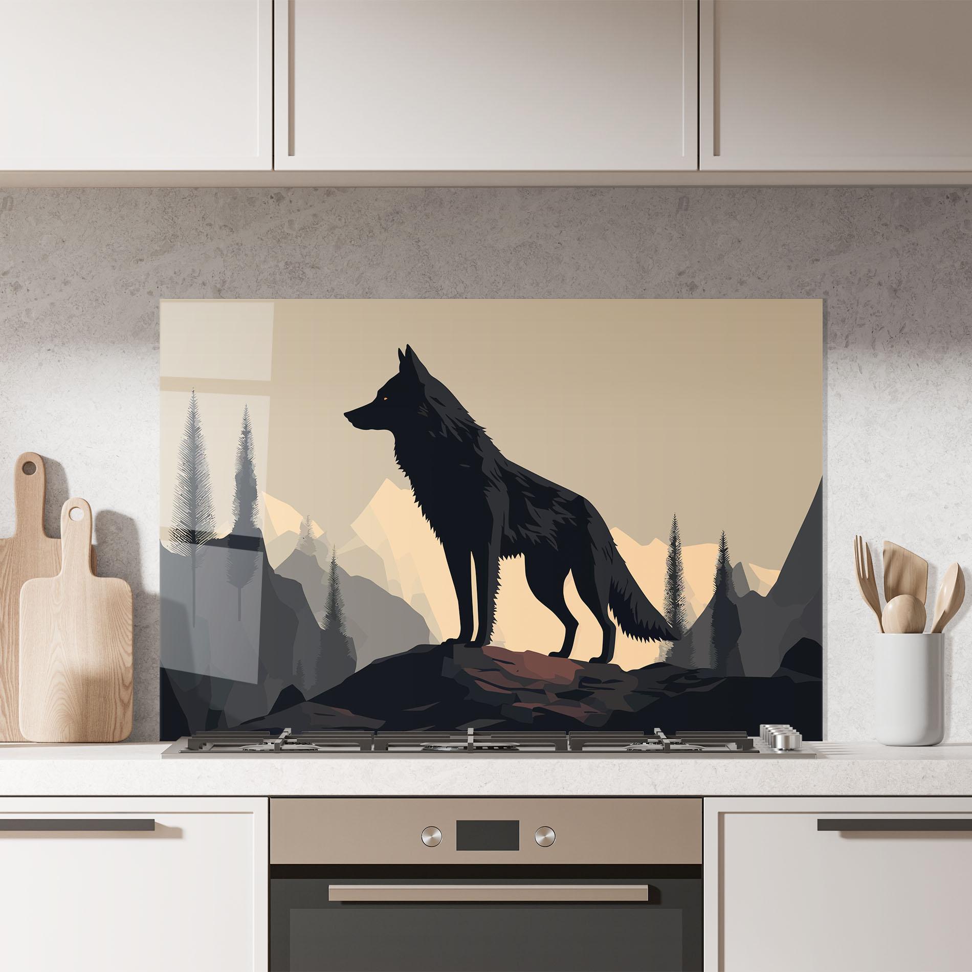 Panou Sticla Bucatarie Black Wolf mockup 7