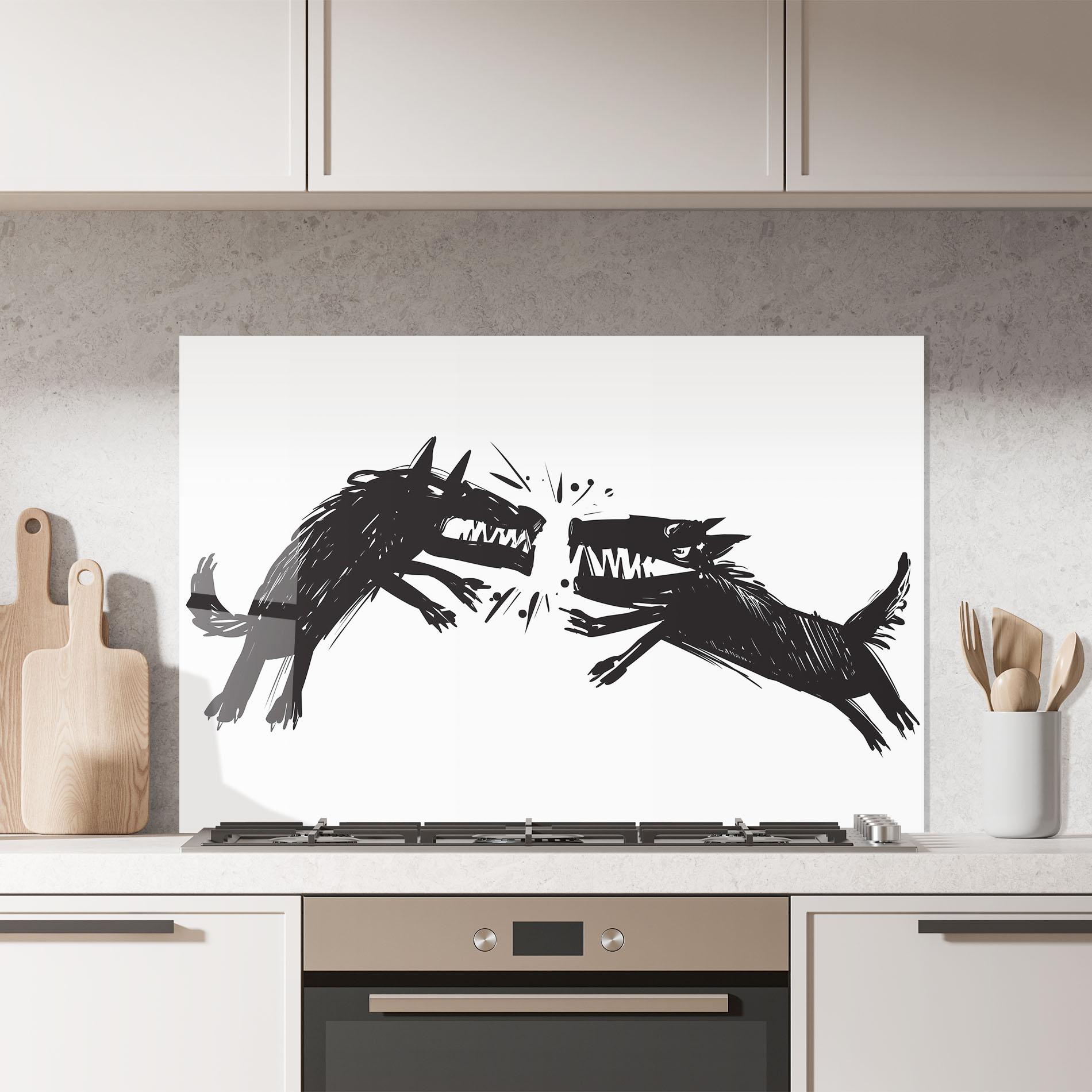 Panou Sticla Bucatarie Black Wolves mockup 7