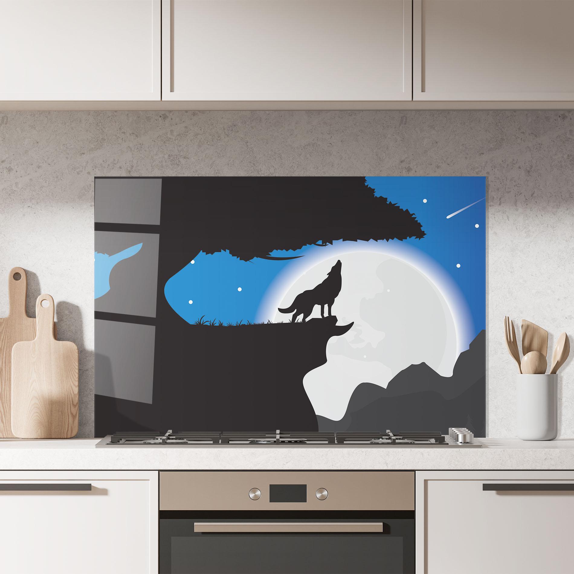 Panou Sticla Bucatarie Blue Light Wolf mockup 7