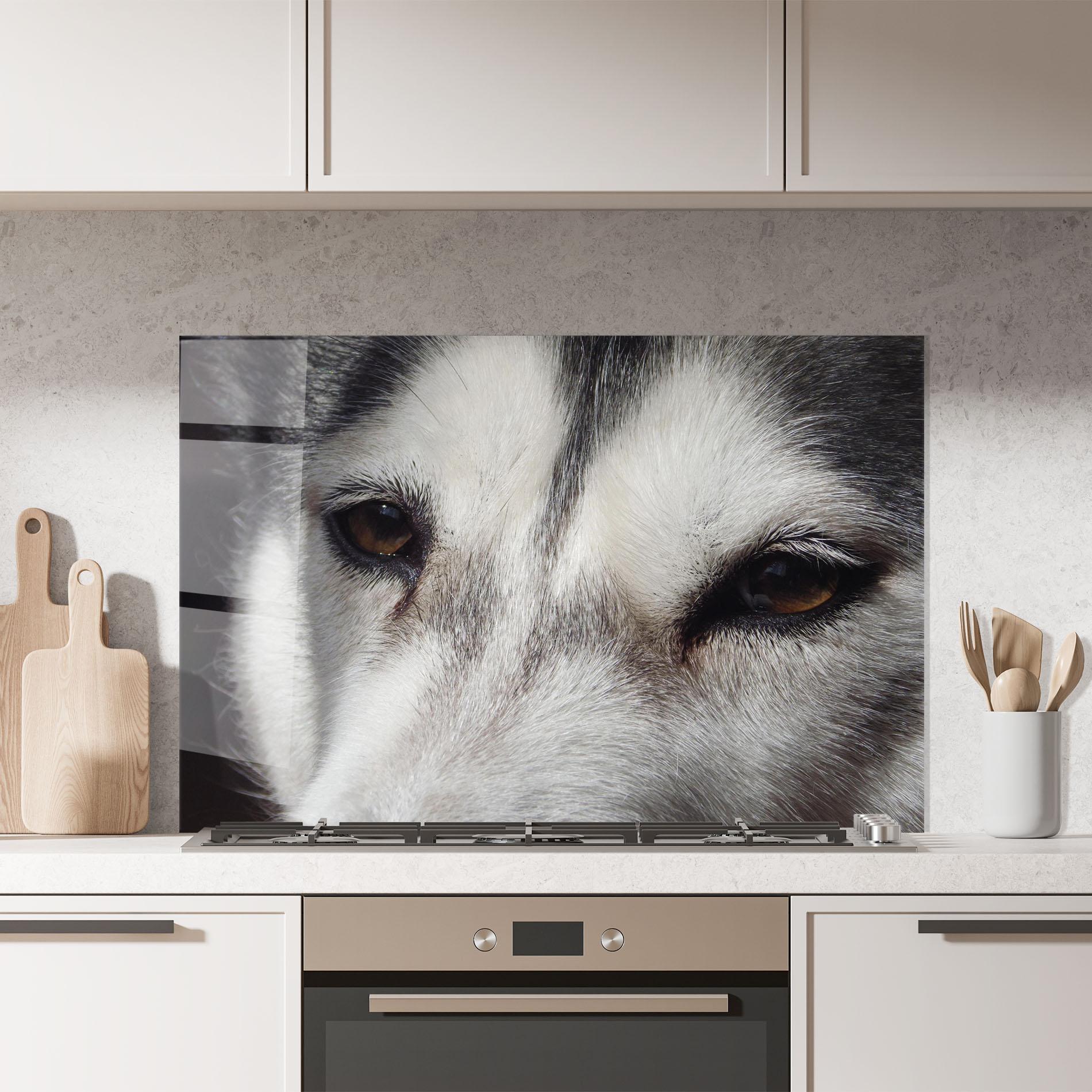 Panou Sticla Bucatarie Close Up Wolf mockup 7