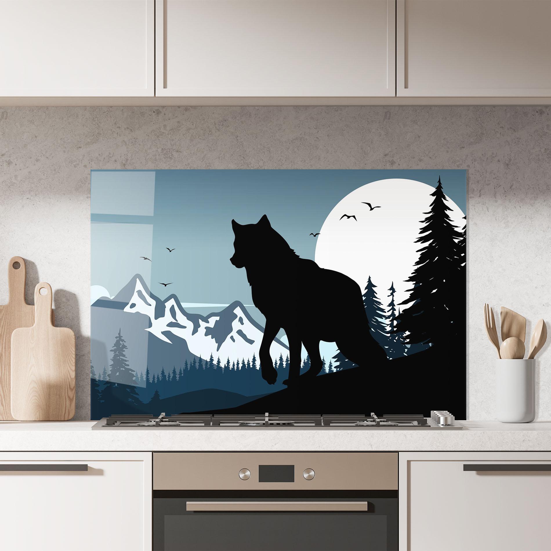 Panou Sticla Bucatarie Hill Wolf mockup 7