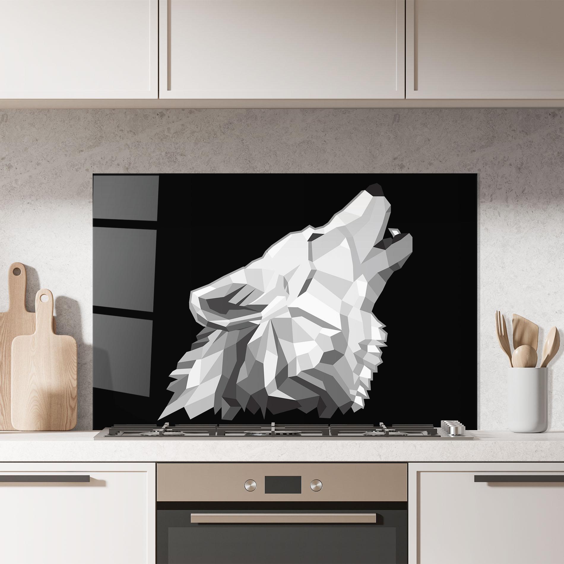 Panou Sticla Bucatarie Wolf Singing mockup 7