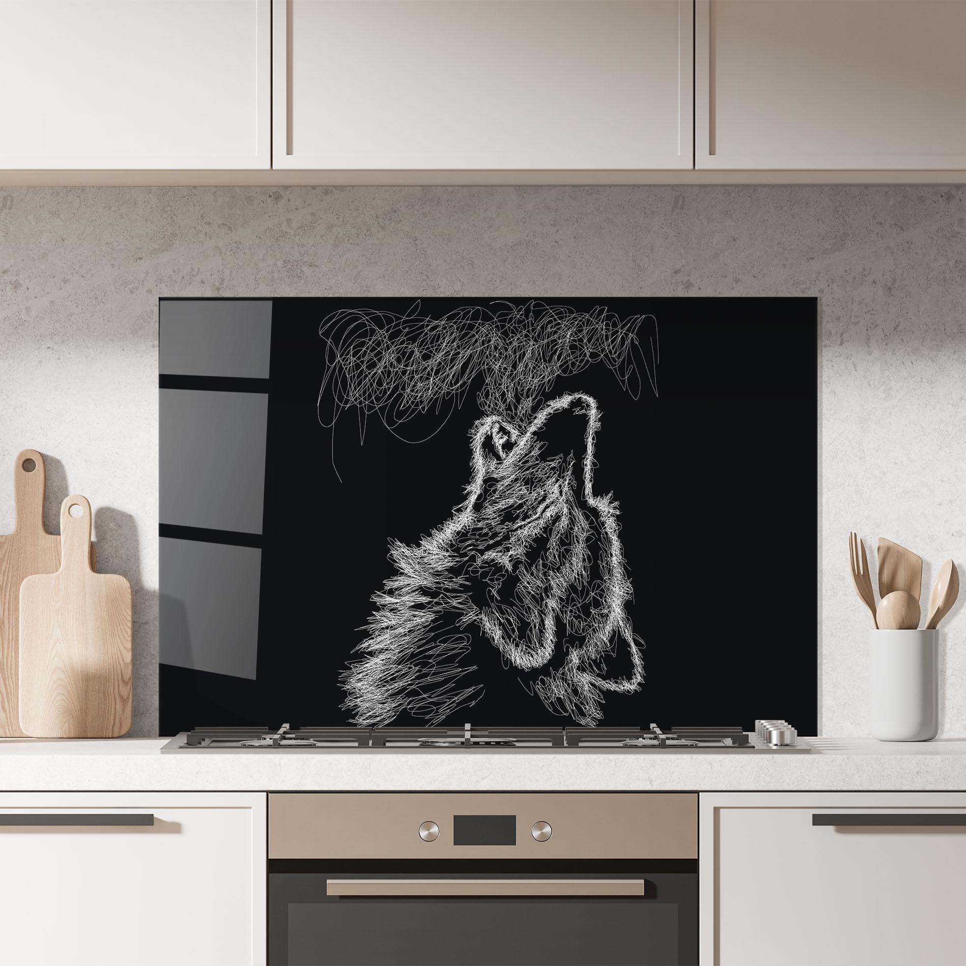 Panou Sticla Bucatarie Wolf White Line mockup 7