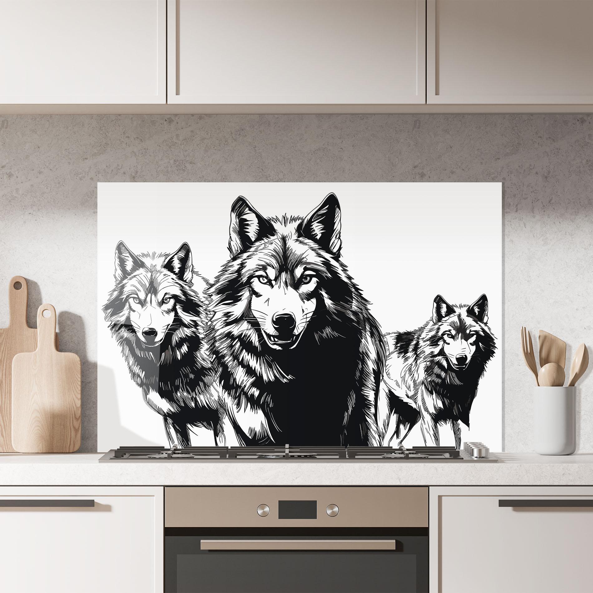 Panou Sticla Bucatarie Wolves mockup 7