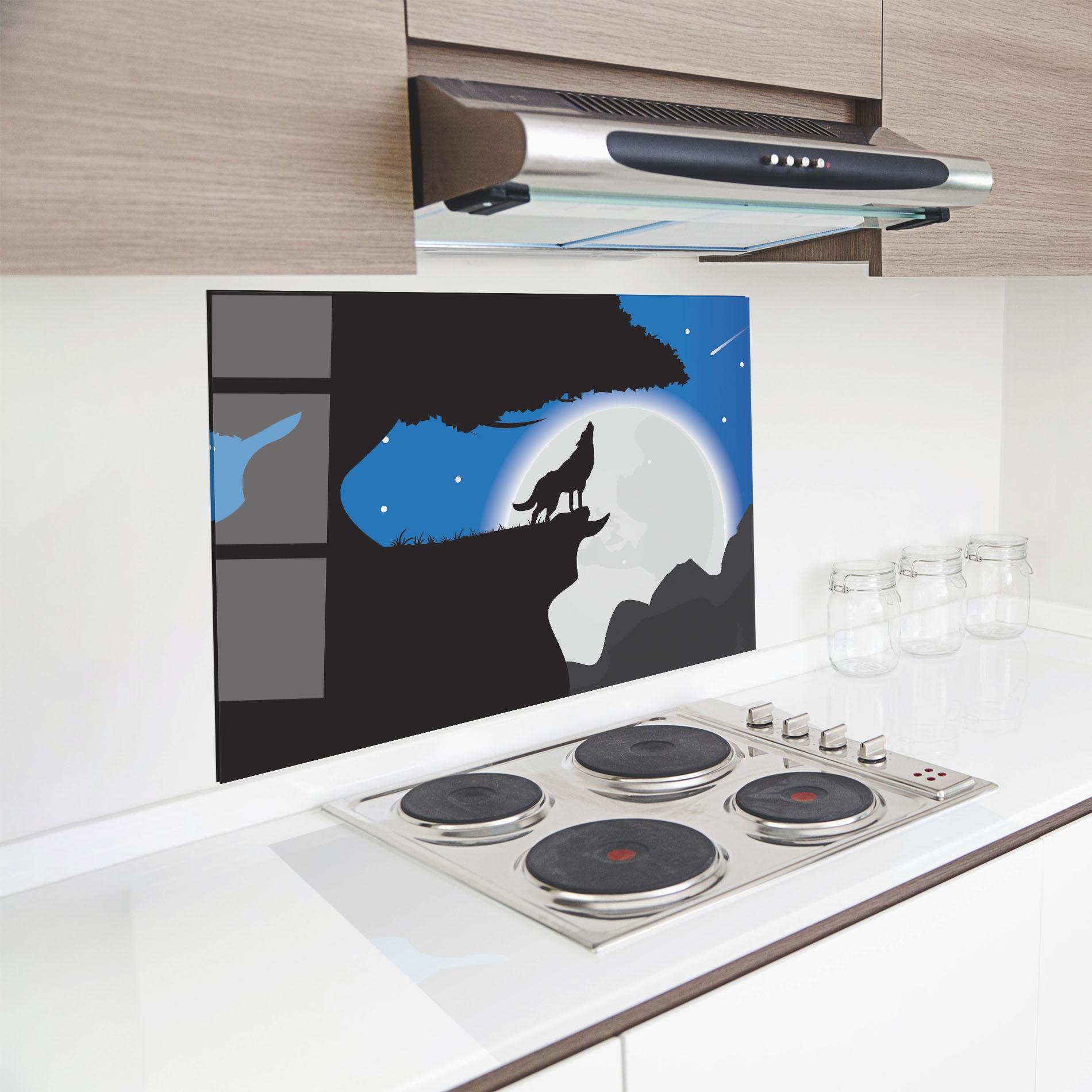 Panou Sticla Bucatarie Blue Light Wolf mockup 8