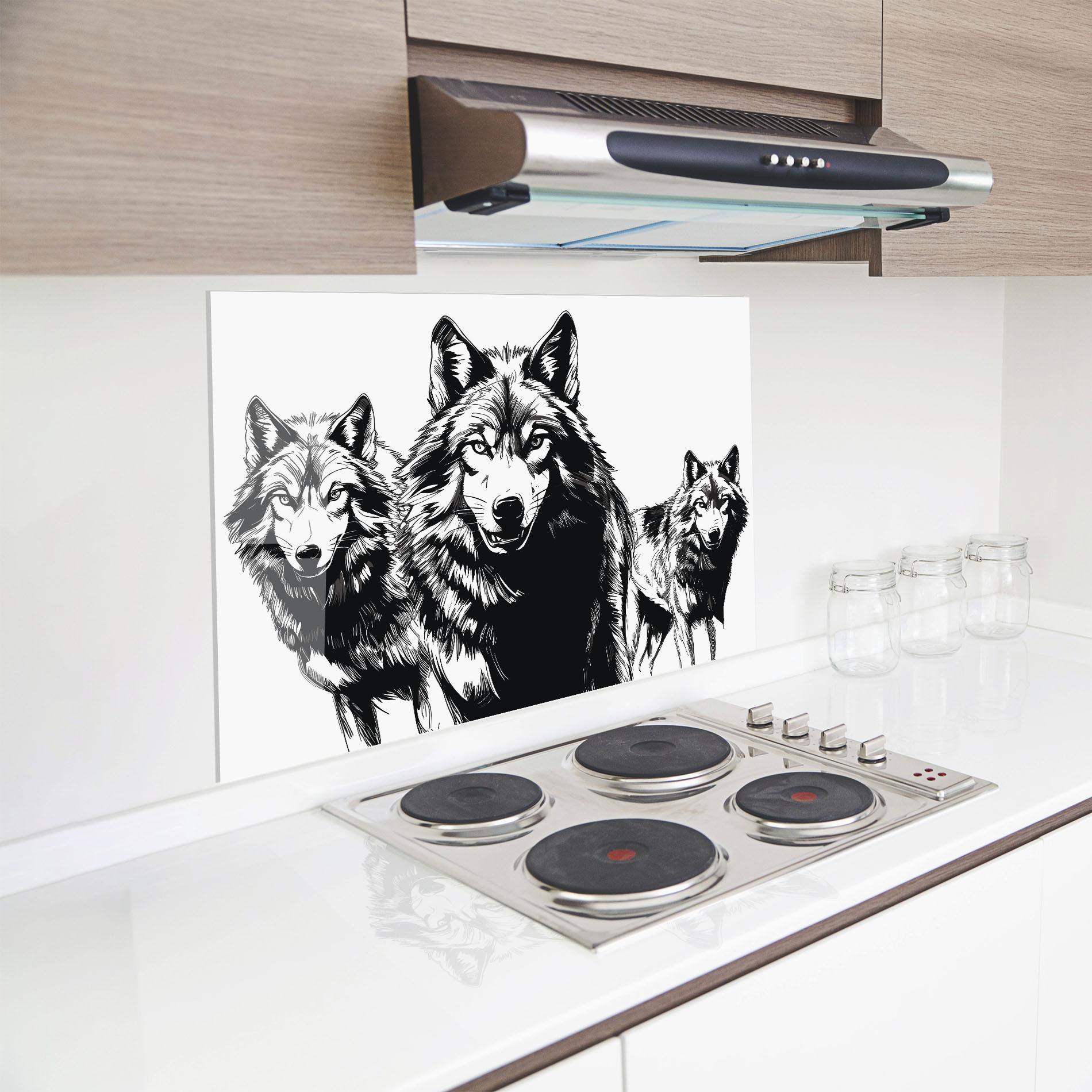 Panou Sticla Bucatarie Wolves mockup 8
