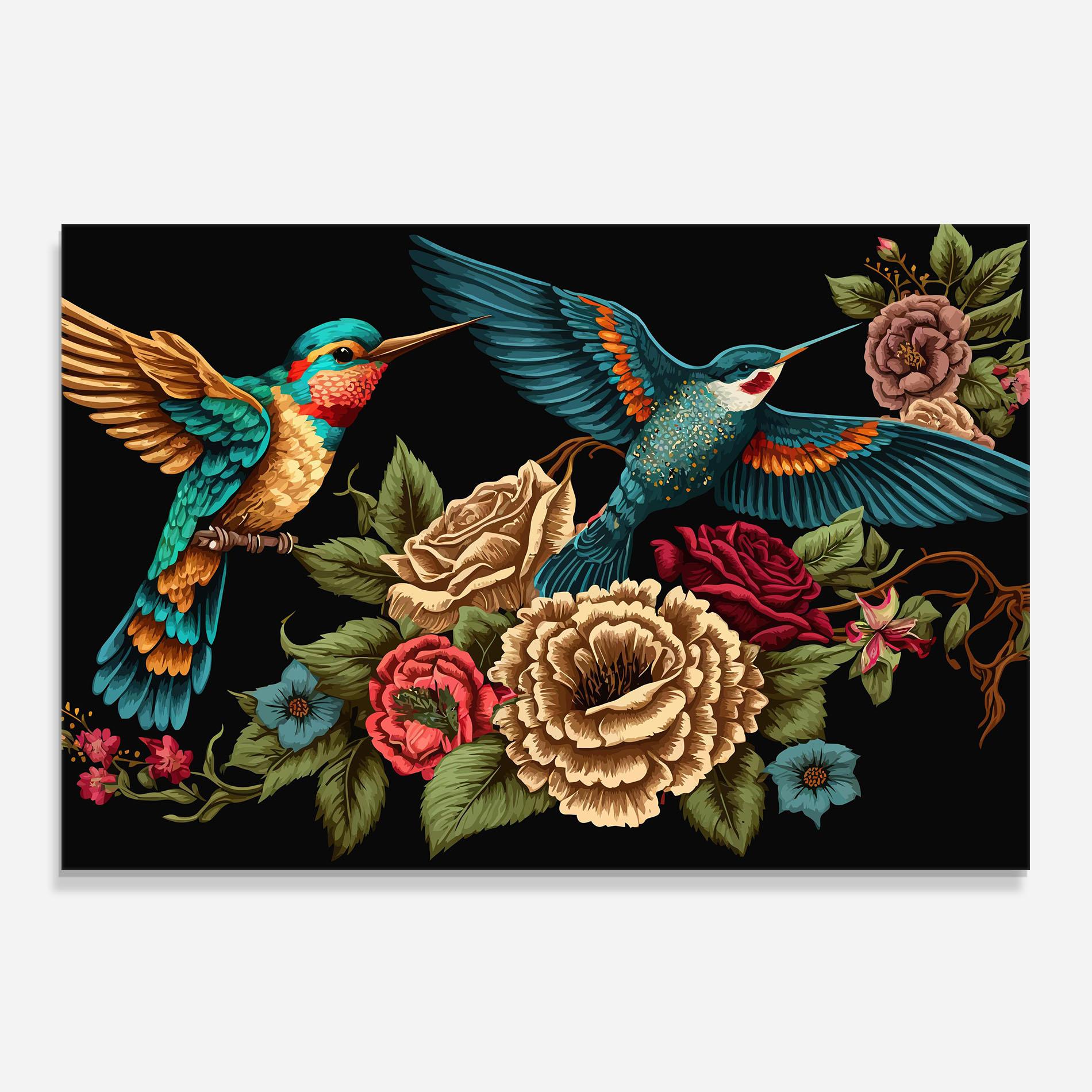 Panou Sticla Bucatarie Blue Birds mockup 0