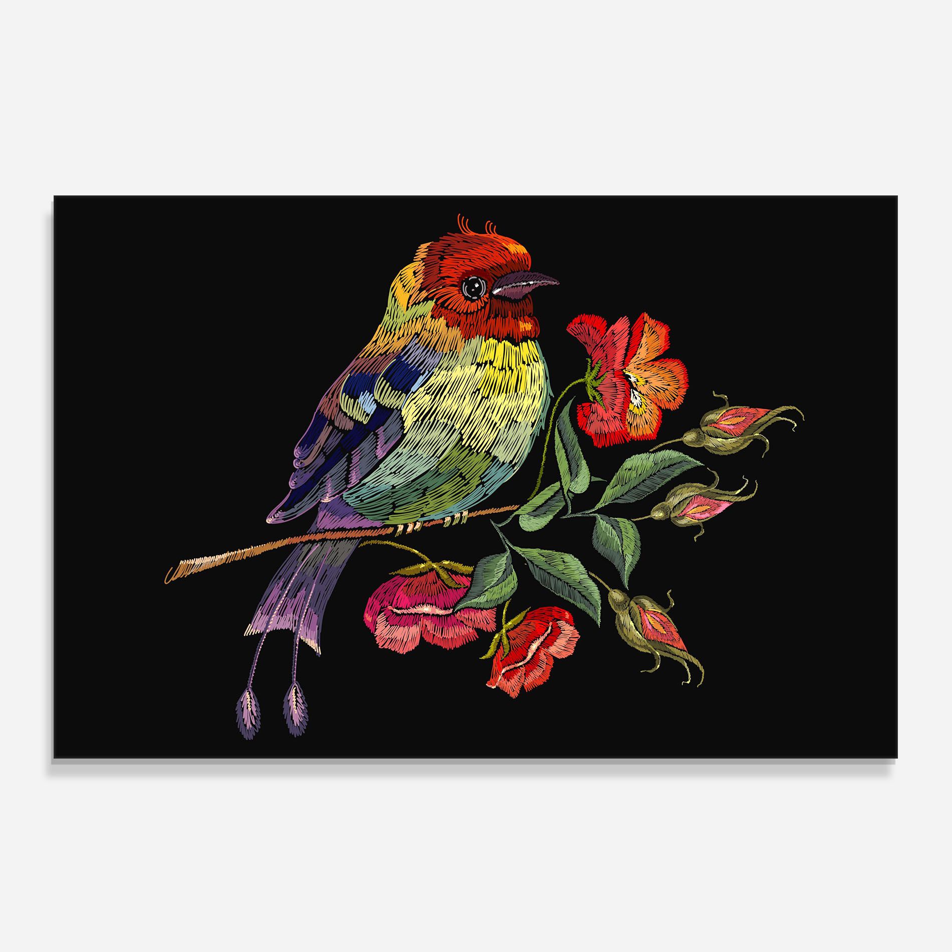 Embroidery Pretty Bird mockup 0