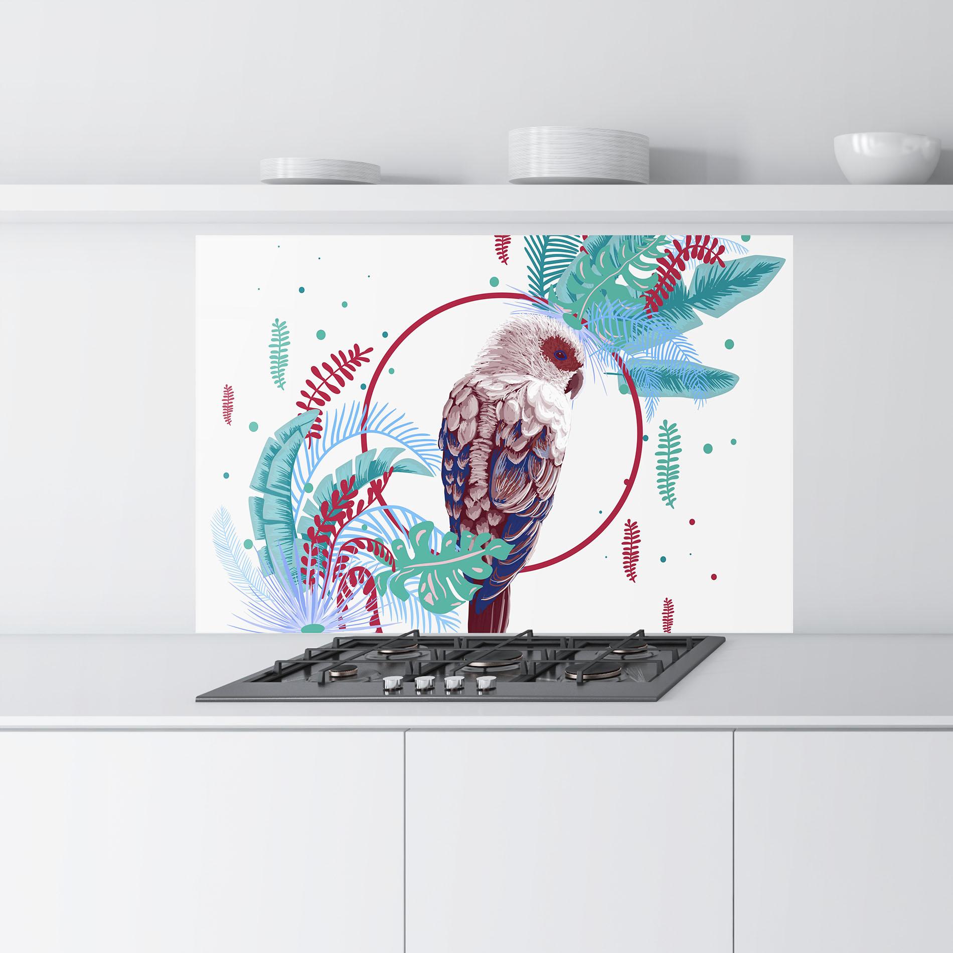 Panou Sticla Bucatarie Bright Bird mockup 9