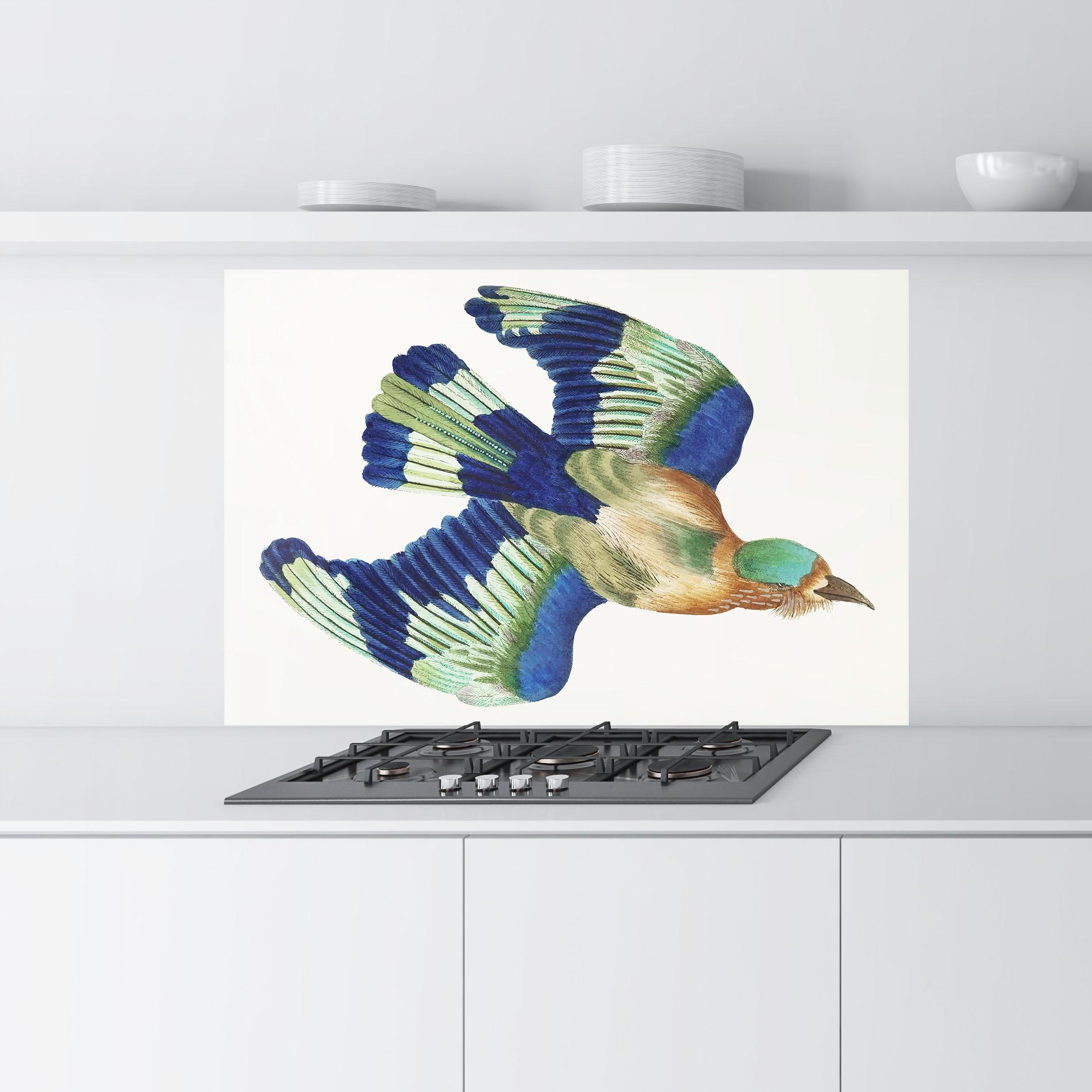 Panou Sticla Bucatarie Green Blue Bird mockup 9