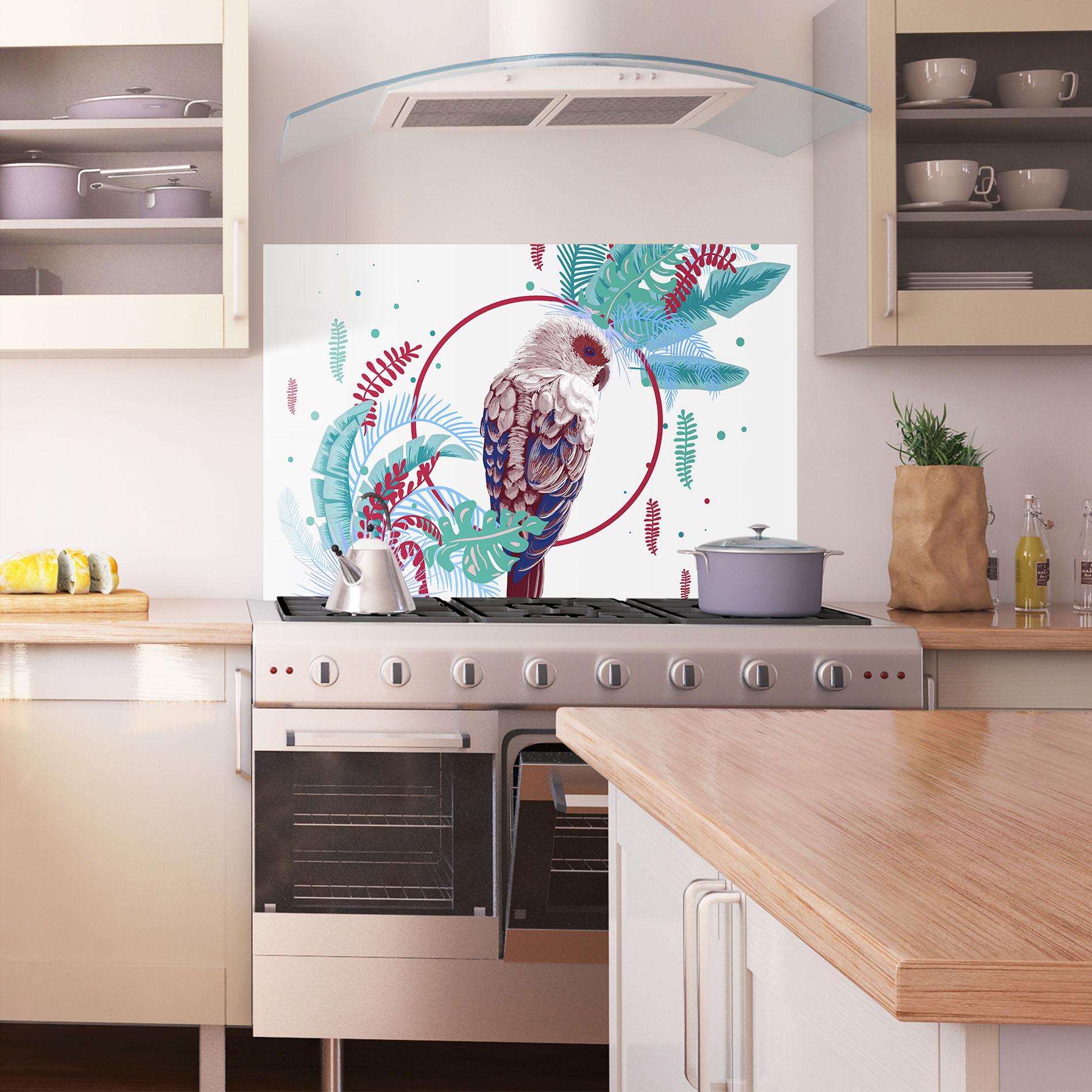 Panou Sticla Bucatarie Bright Bird mockup 1