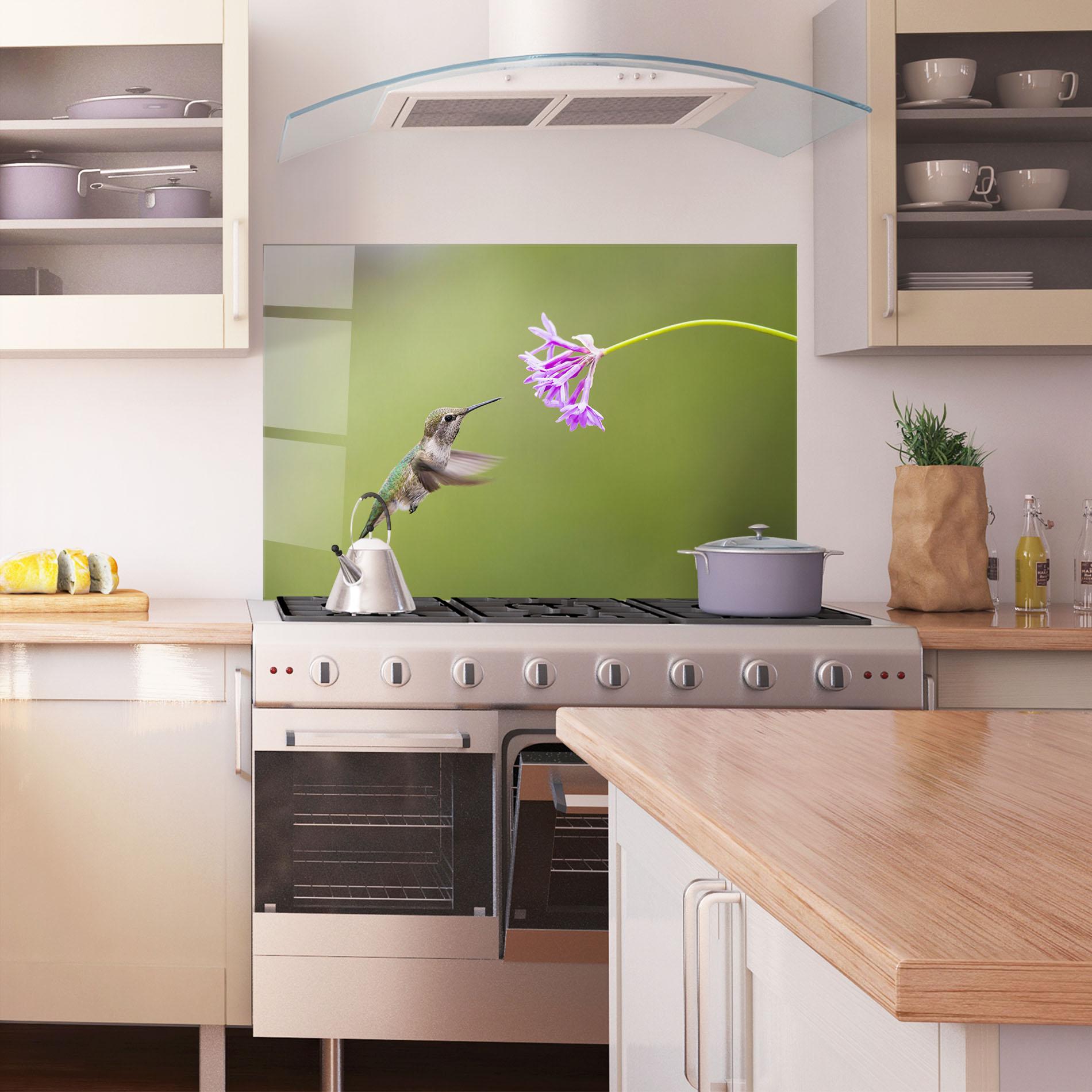 Panou Sticla Bucatarie Cute Hummingbird mockup 1