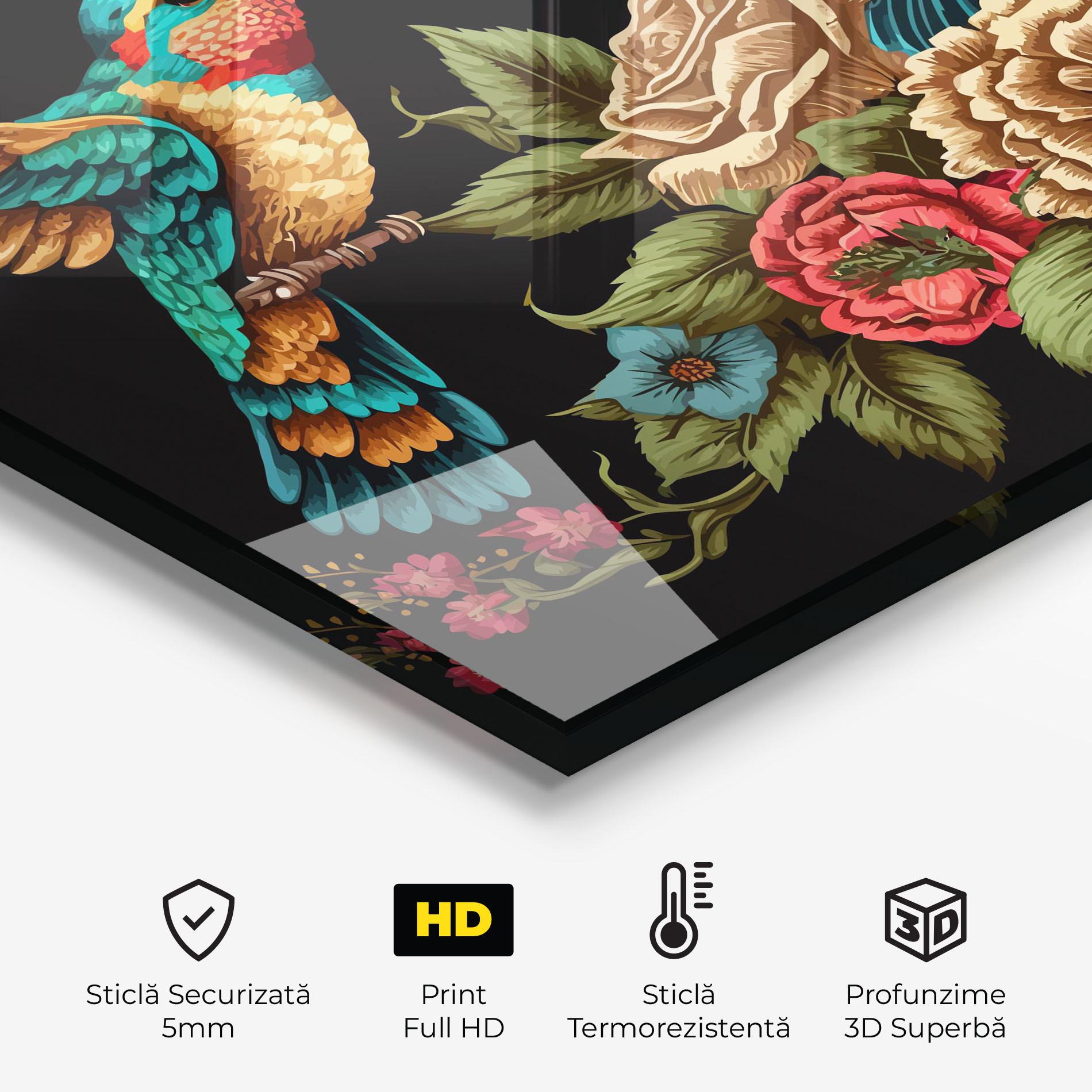 Panou Sticla Bucatarie Blue Birds mockup 2