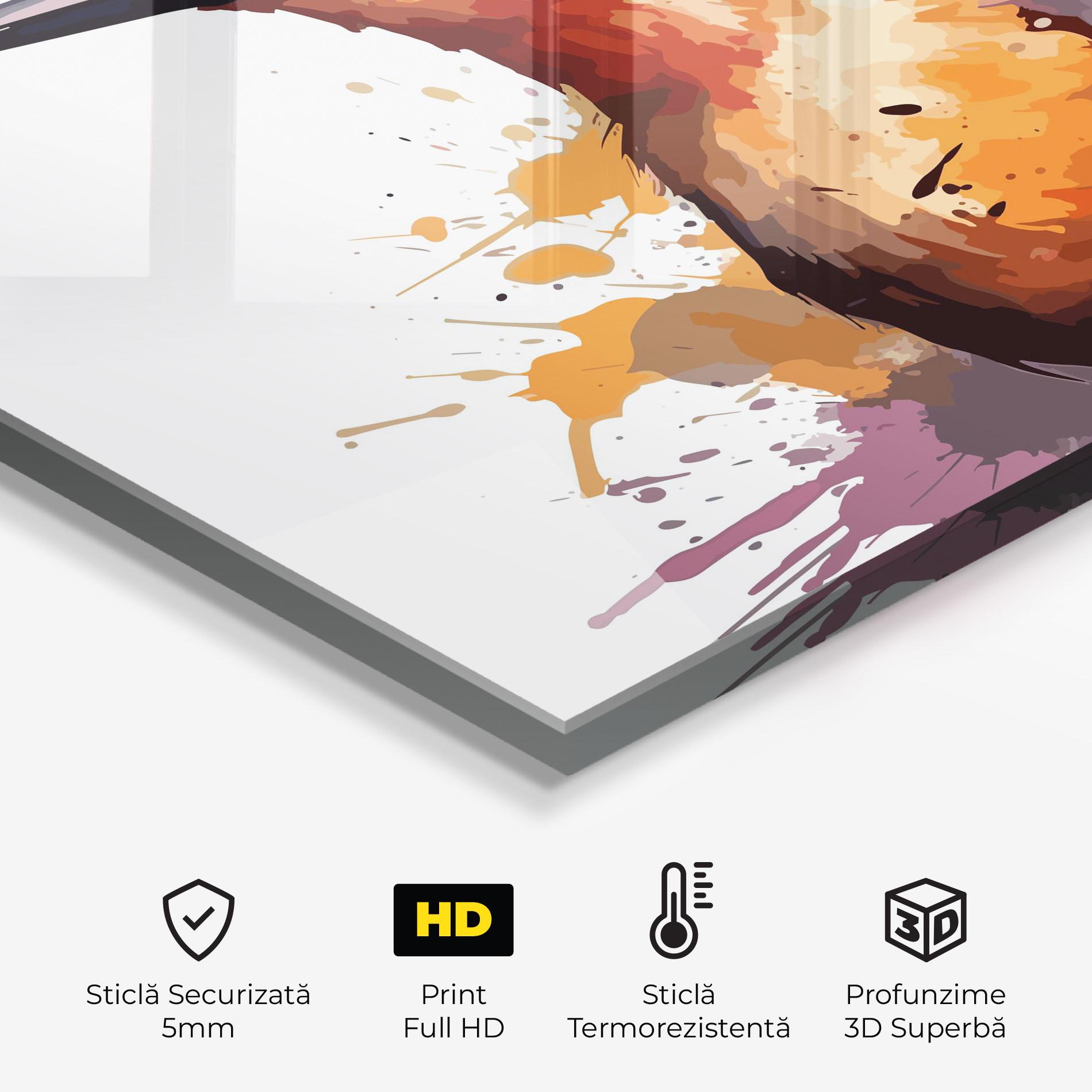 Panou Sticla Bucatarie Brush Style Bird mockup 2