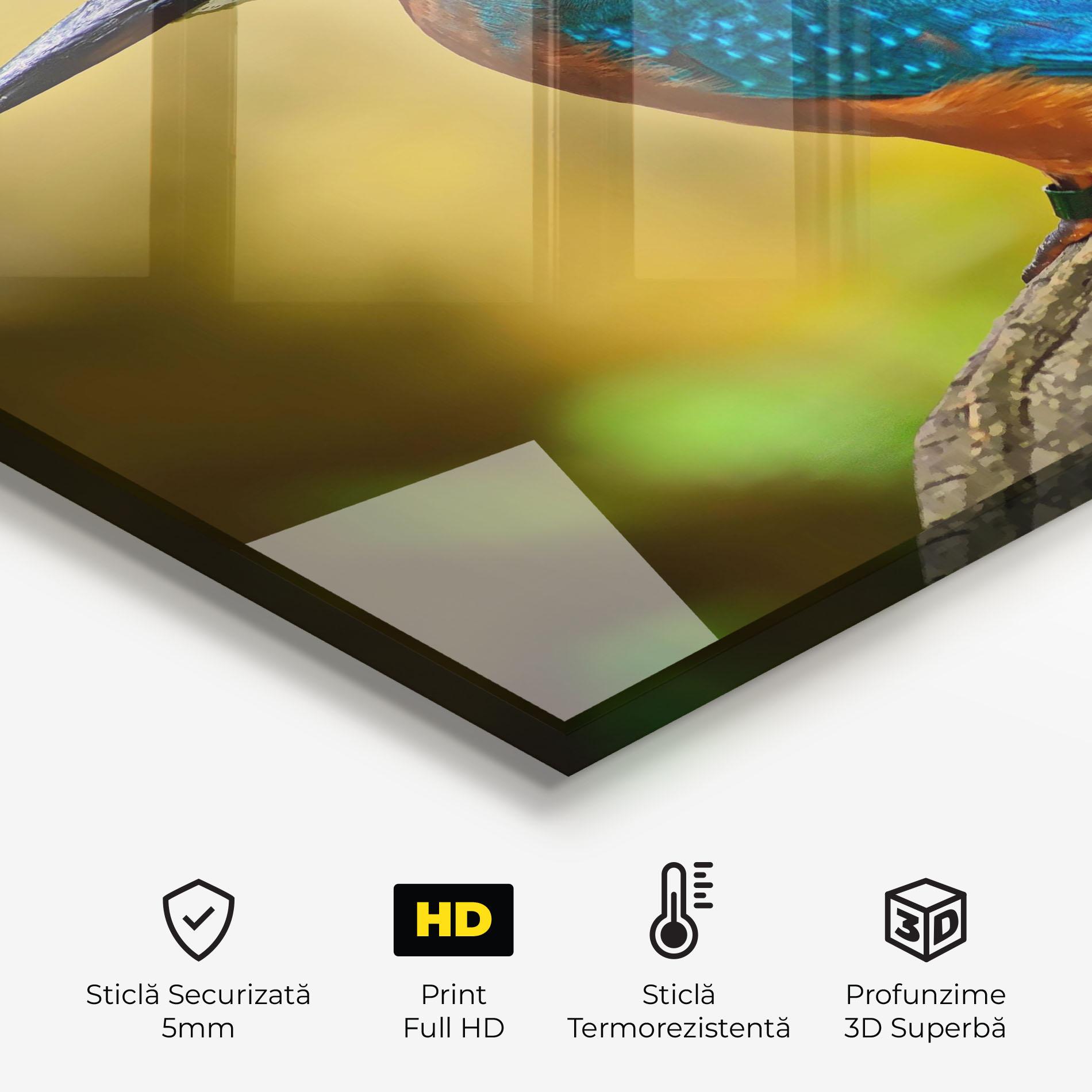 Panou Sticla Bucatarie Cute Blue Bird mockup 2