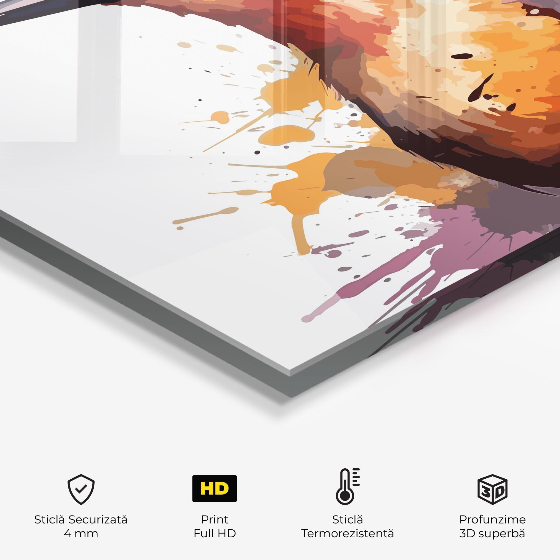 Panou Sticla Bucatarie Brush Style Bird mockup 2