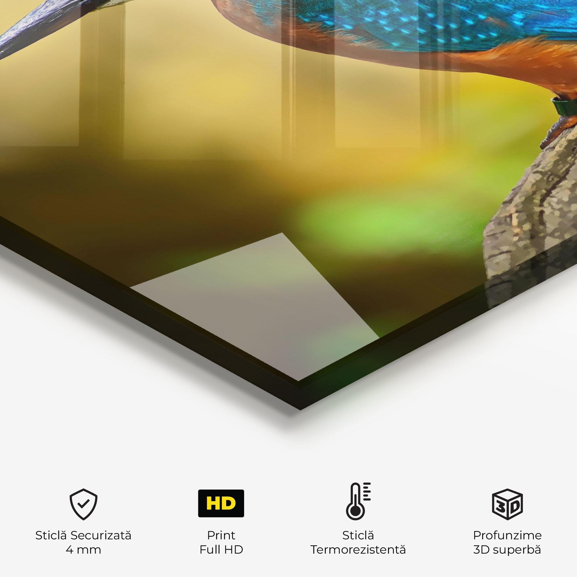 Panou Sticla Bucatarie Cute Blue Bird mockup 2