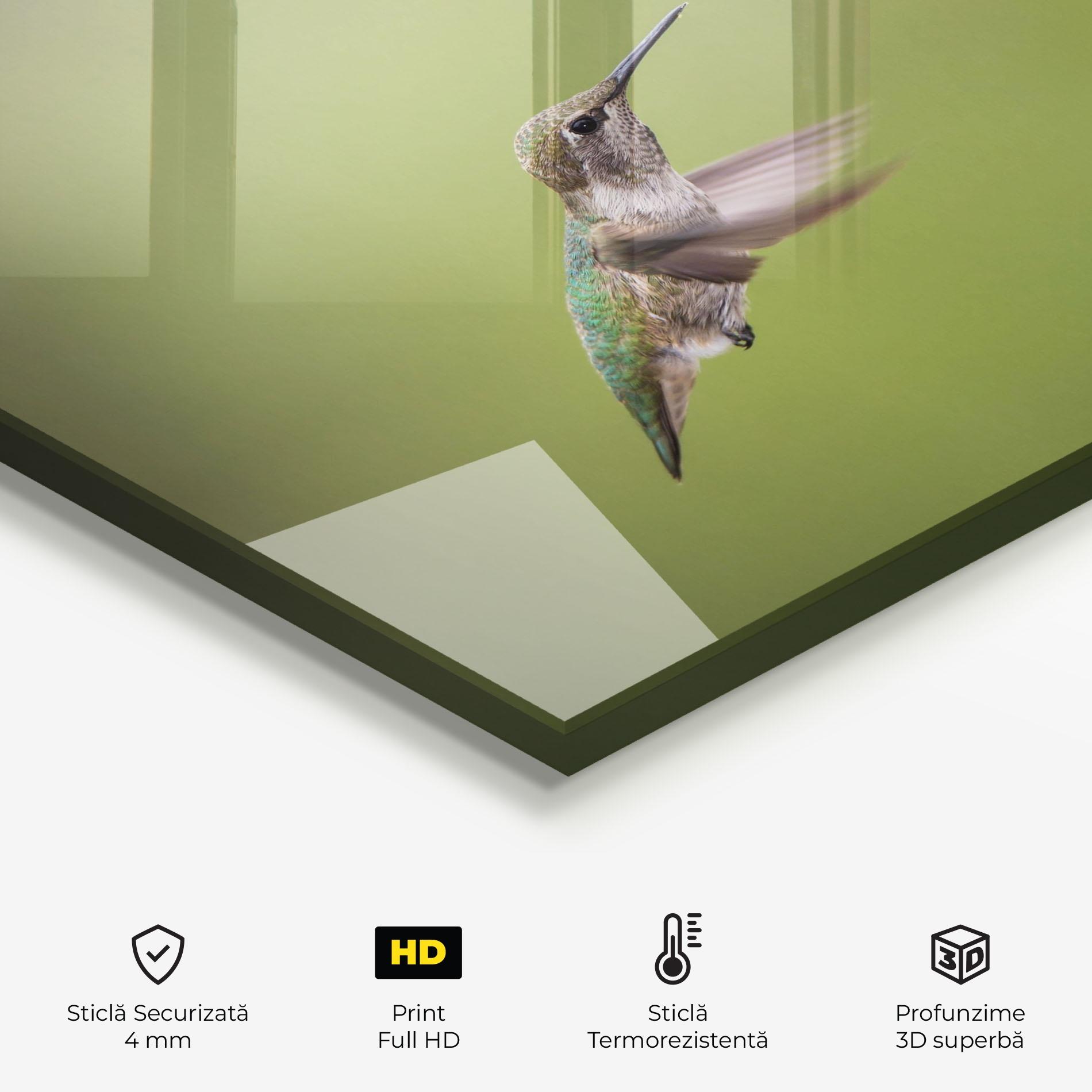 Panou Sticla Bucatarie Cute Hummingbird mockup 2