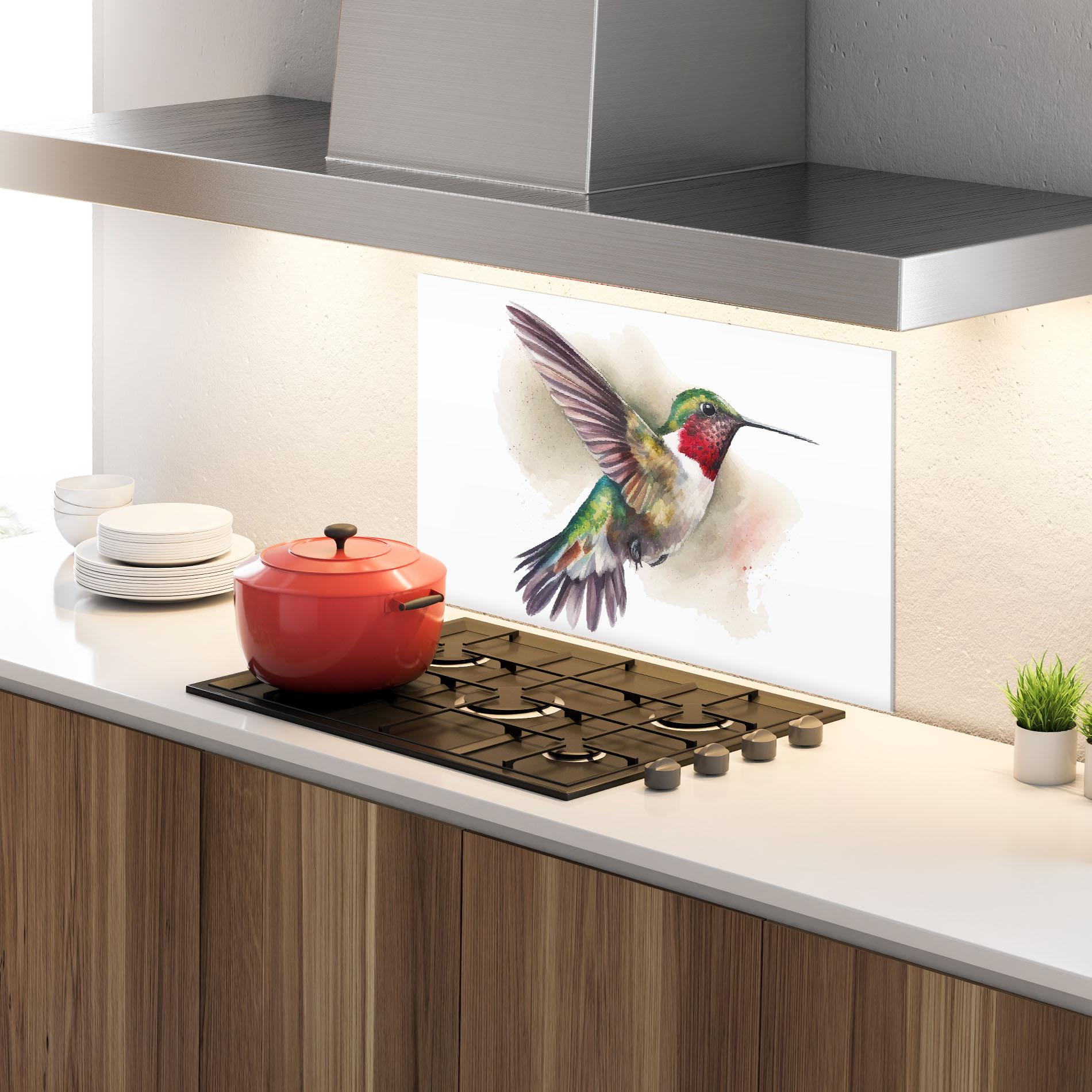 Panou Sticla Bucatarie Beautiful Bird mockup 4
