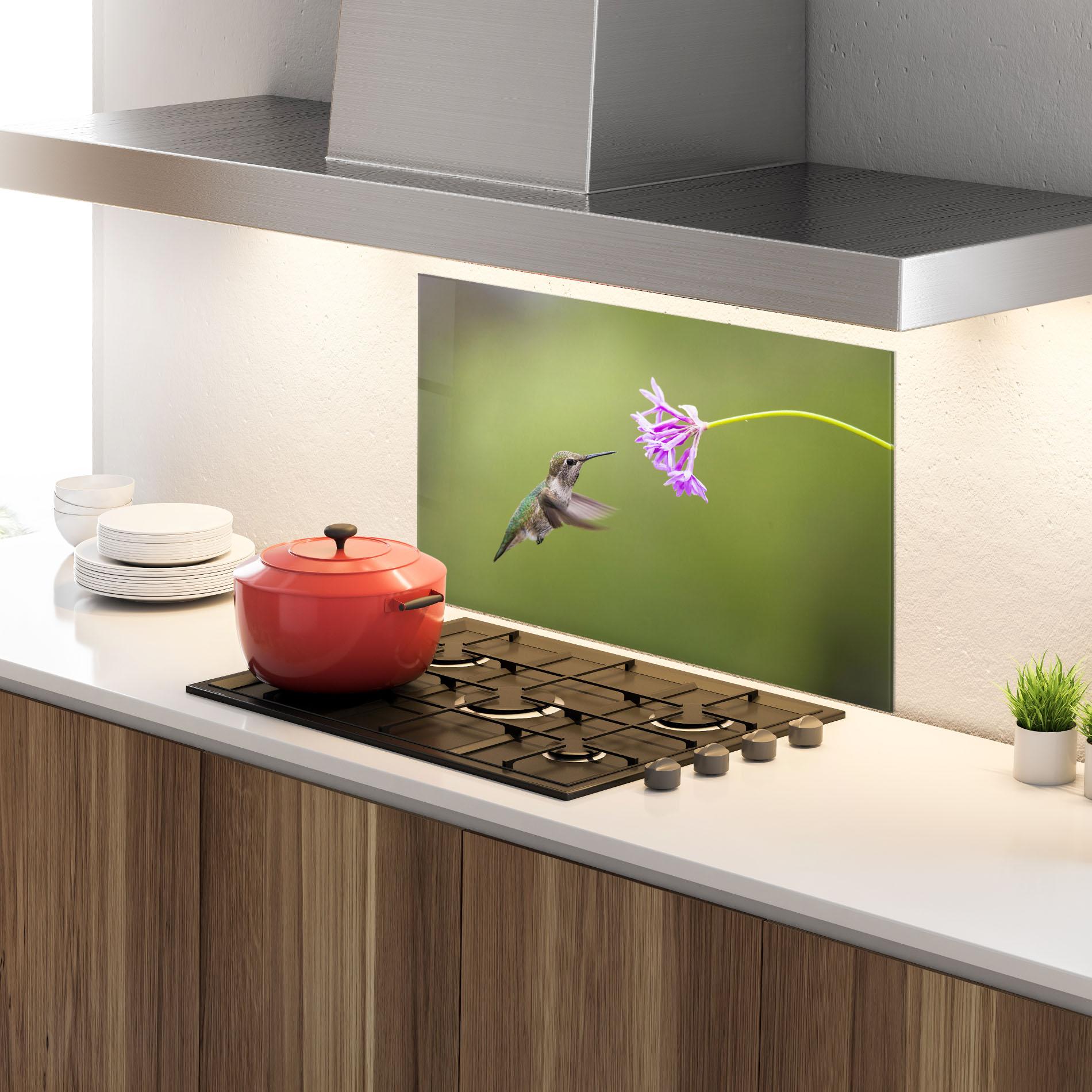 Panou Sticla Bucatarie Cute Hummingbird mockup 4