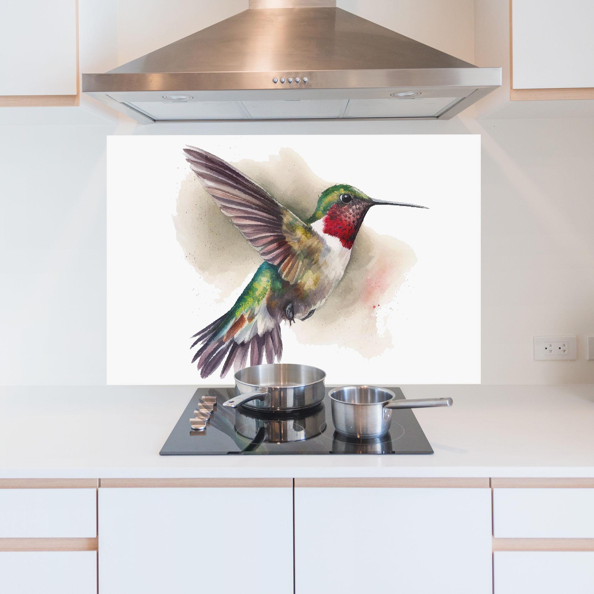 Panou Sticla Bucatarie Beautiful Bird mockup 5