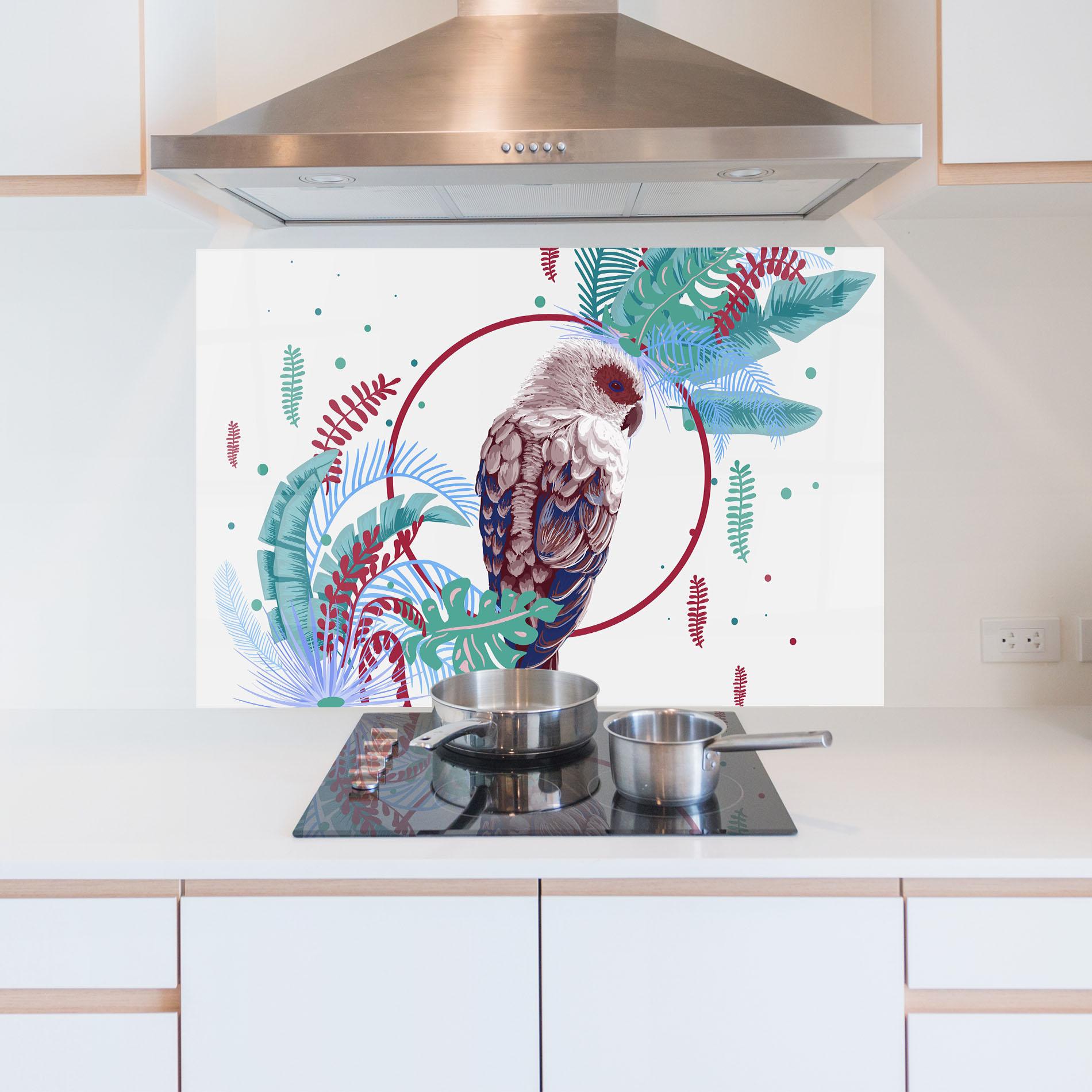 Panou Sticla Bucatarie Bright Bird mockup 5