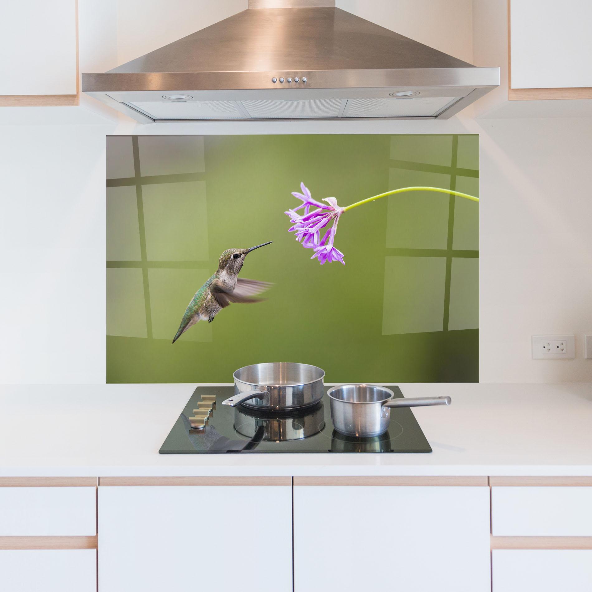Panou Sticla Bucatarie Cute Hummingbird mockup 5