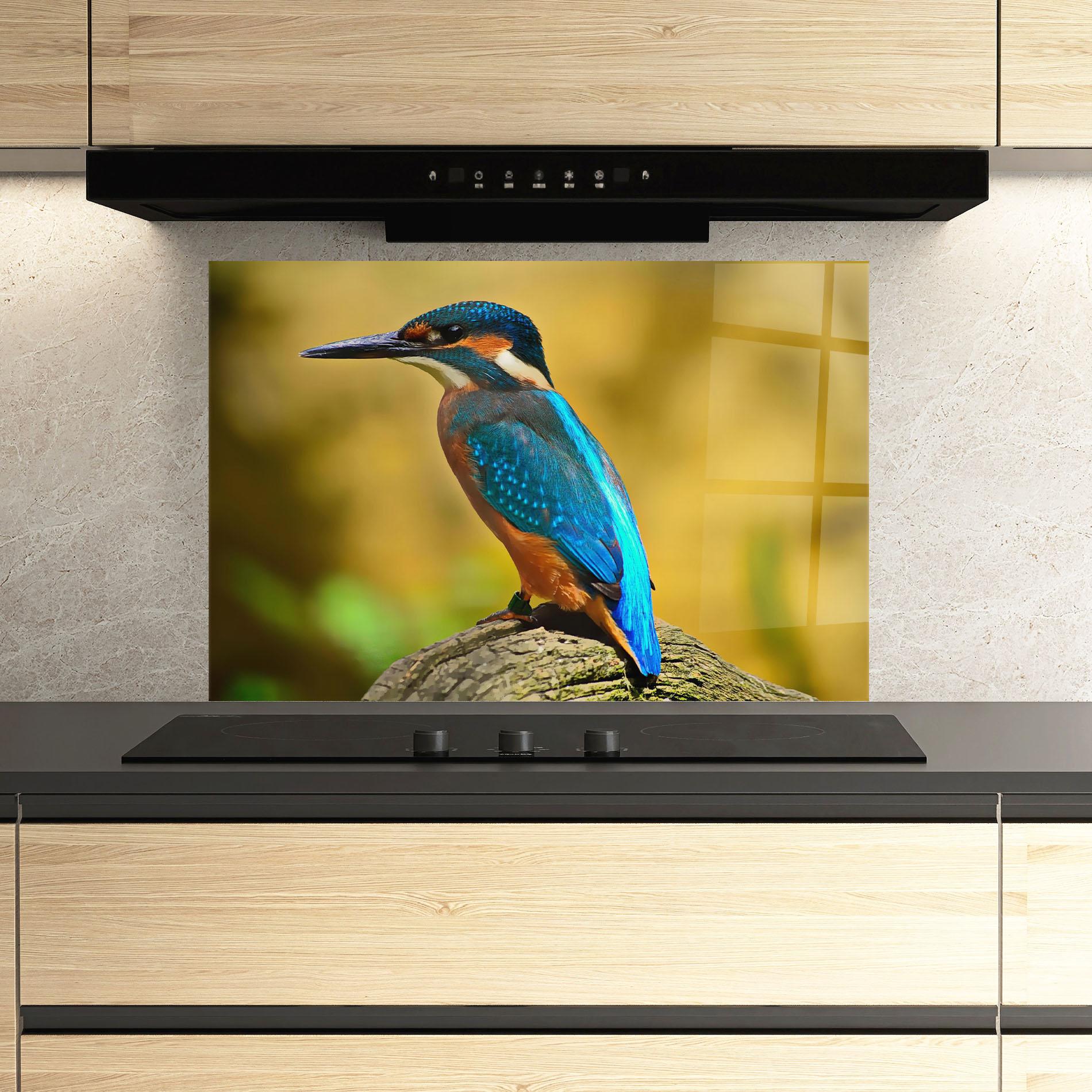 Panou Sticla Bucatarie Cute Blue Bird mockup 3