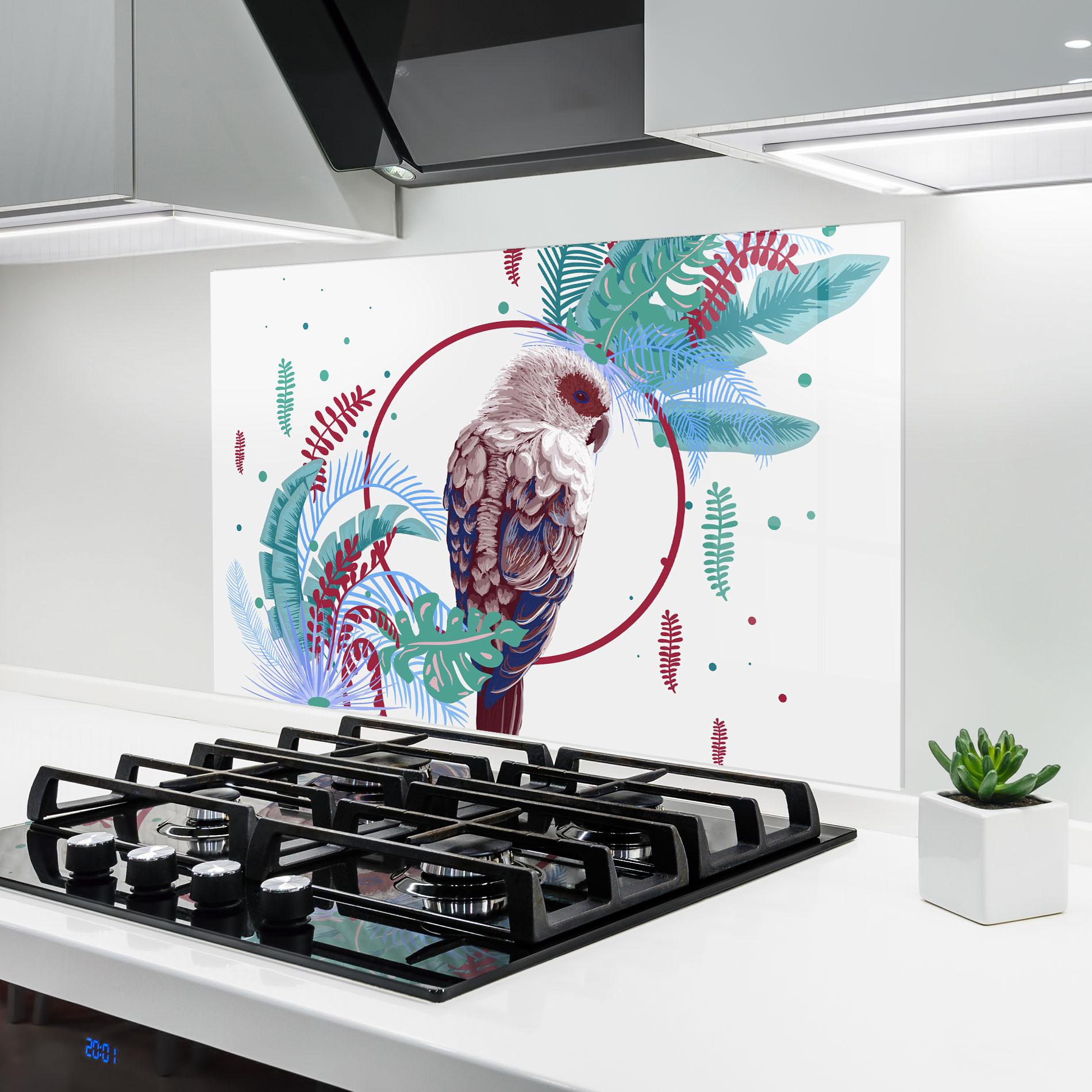 Panou Sticla Bucatarie Bright Bird mockup 6