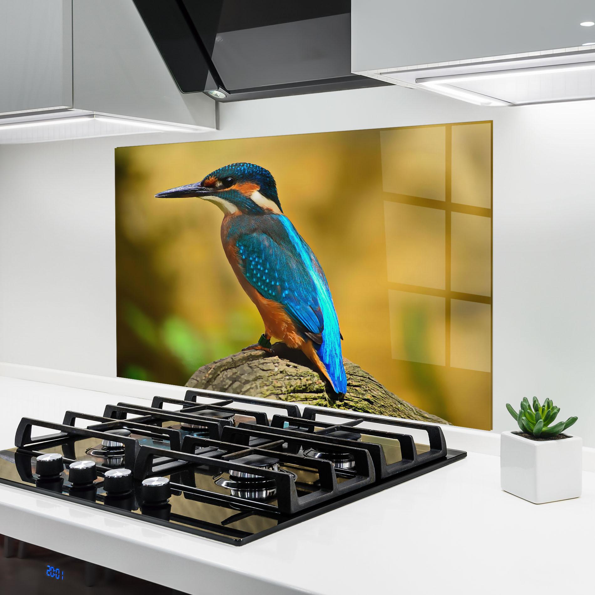 Panou Sticla Bucatarie Cute Blue Bird mockup 6