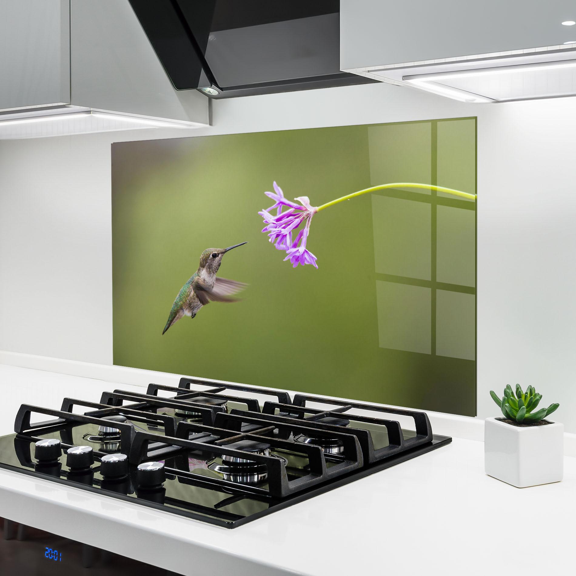 Panou Sticla Bucatarie Cute Hummingbird mockup 6
