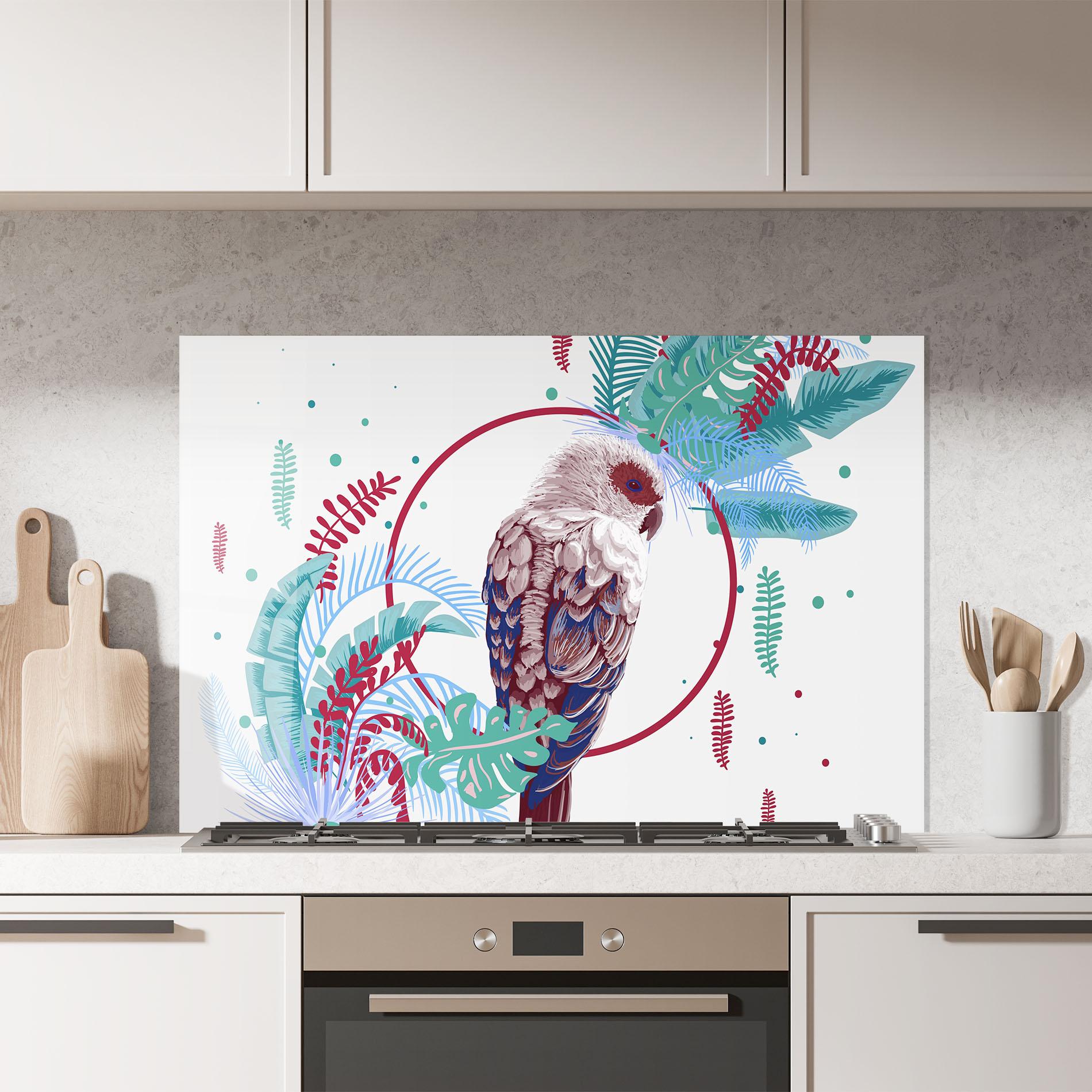 Panou Sticla Bucatarie Bright Bird mockup 7