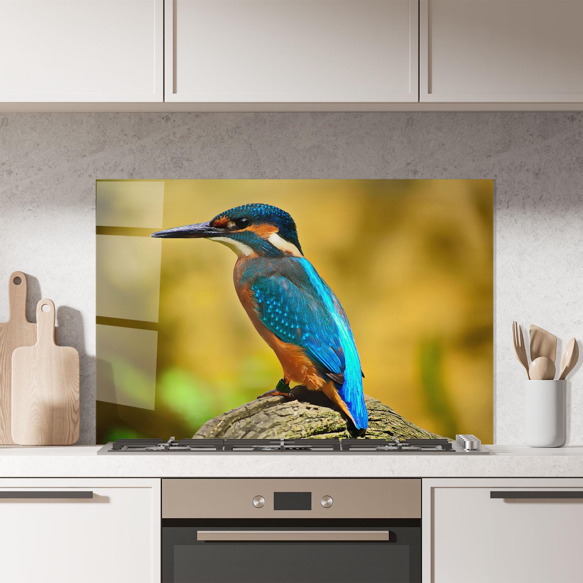 Panou Sticla Bucatarie Cute Blue Bird mockup 7