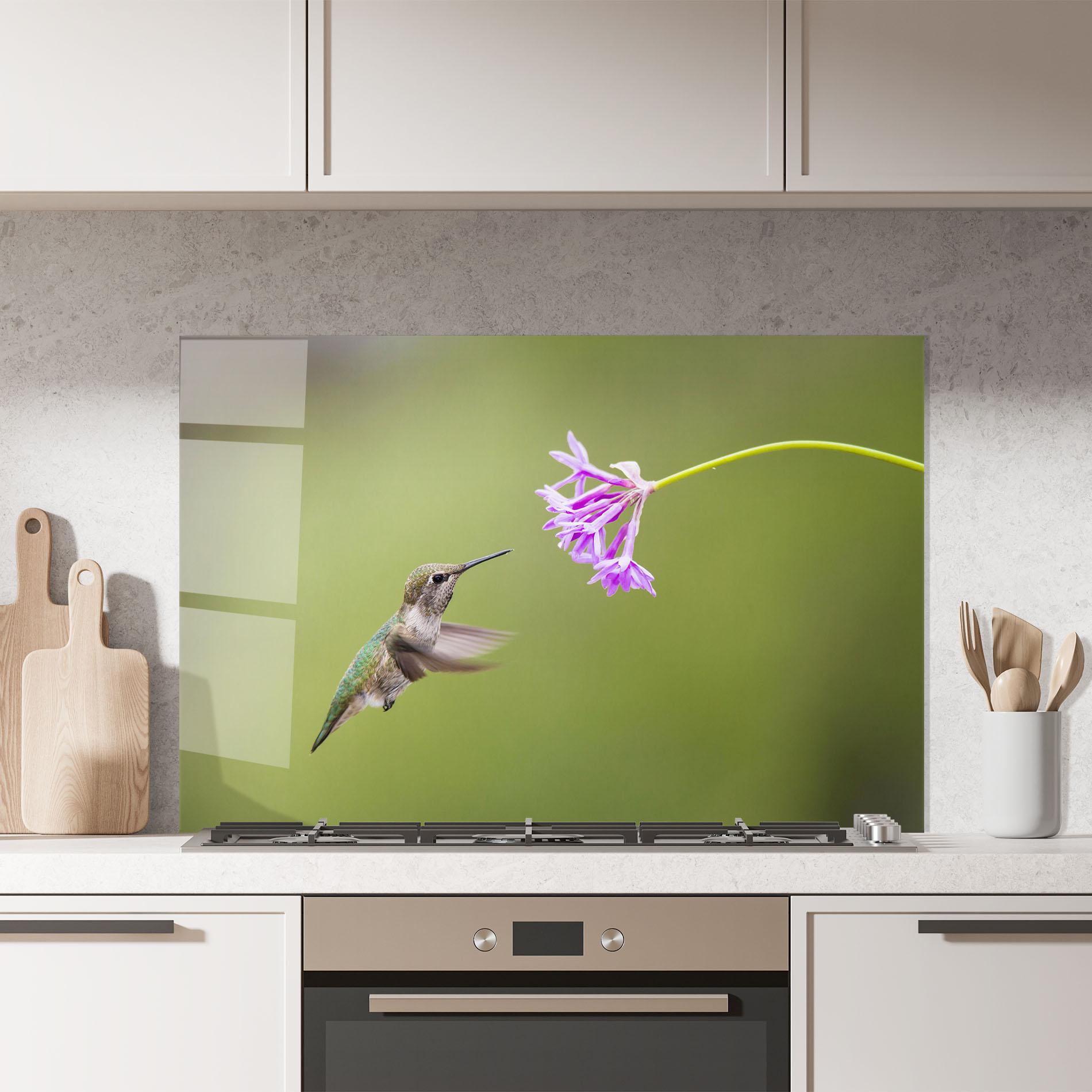 Panou Sticla Bucatarie Cute Hummingbird mockup 7