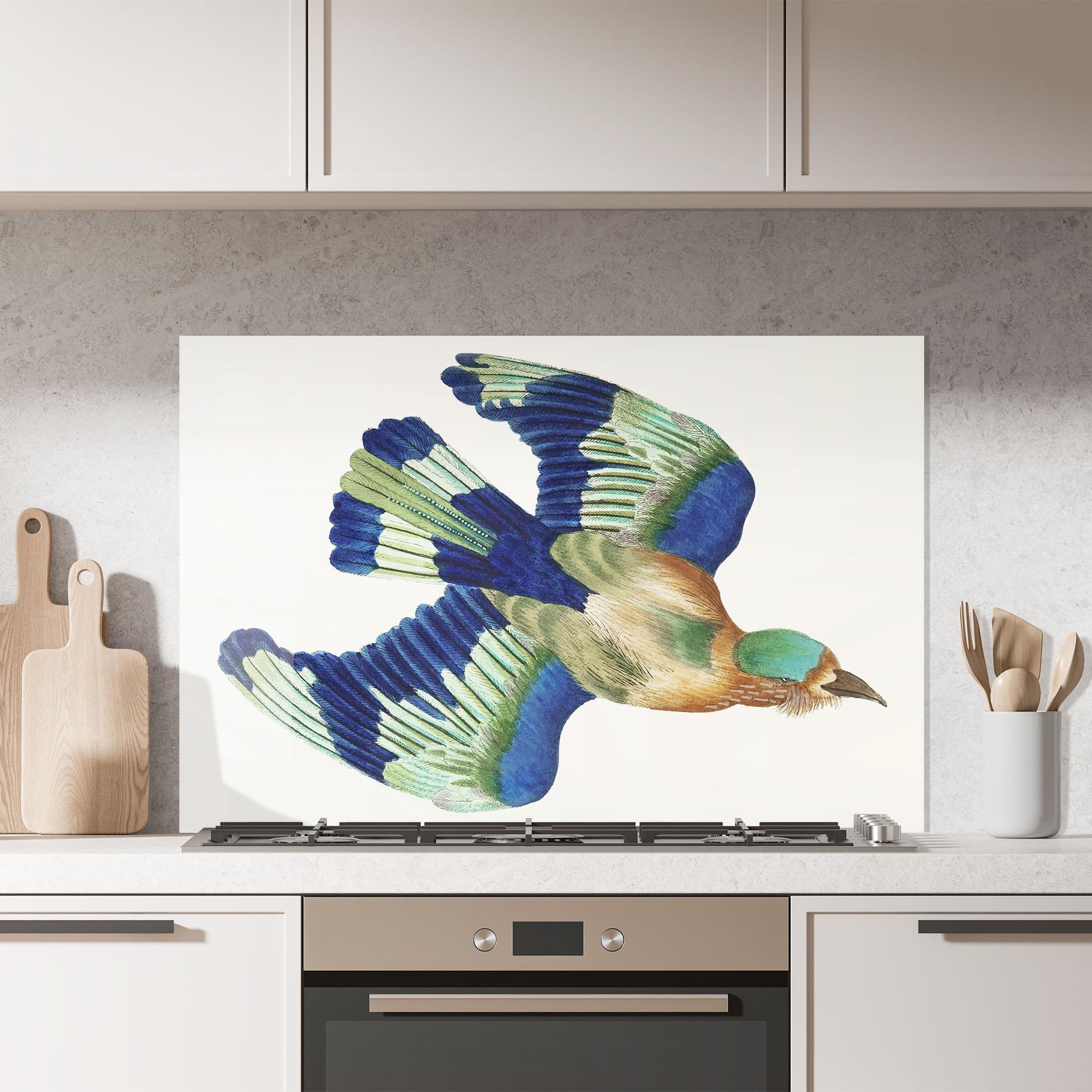 Panou Sticla Bucatarie Green Blue Bird mockup 7